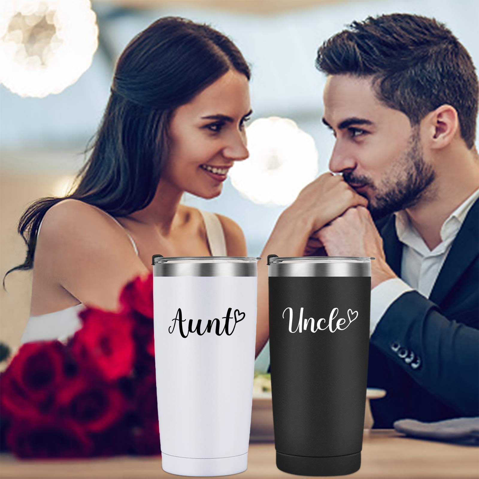 Aunt Uncle Gifts, Aunt And Uncle Travel Tumbler Set Of 2, Christmas Birthday Gifts For Aunt Uncle Form Nephew And Niece, 20 Oz S