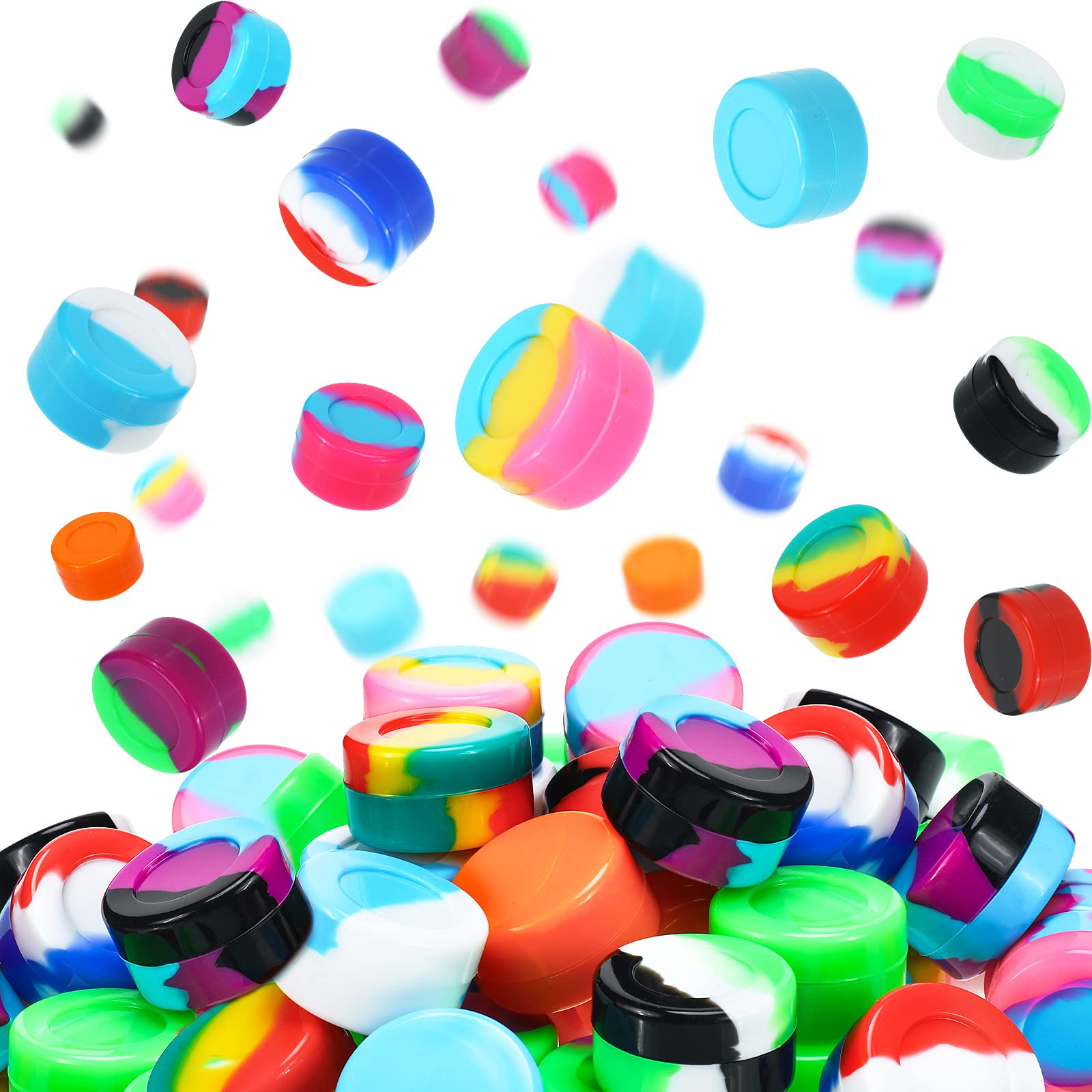 Outus 50 Pieces Silicone Wax Containers Non Stick Silicone Wax Containers Multi Use Storage Jars Oil Concentrate Bottles For Hom