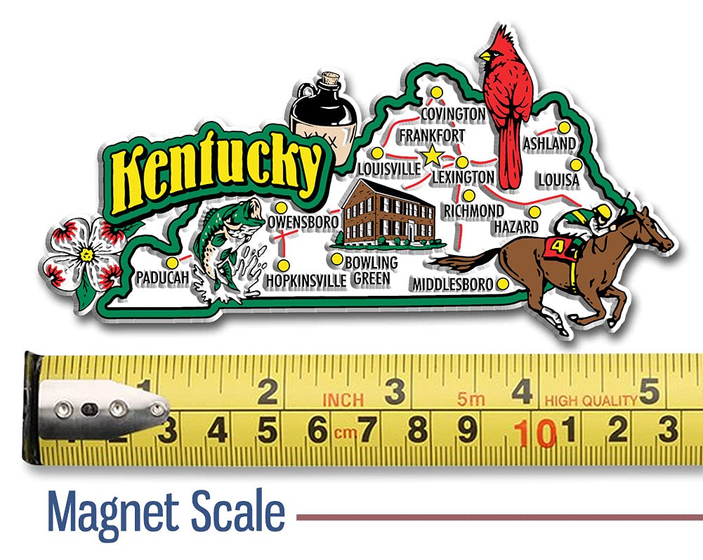Kentucky Six-Piece State Magnet Set By Classic Magnets, Includes 6 Unique Designs, Collectible Souvenirs Made In The Usa