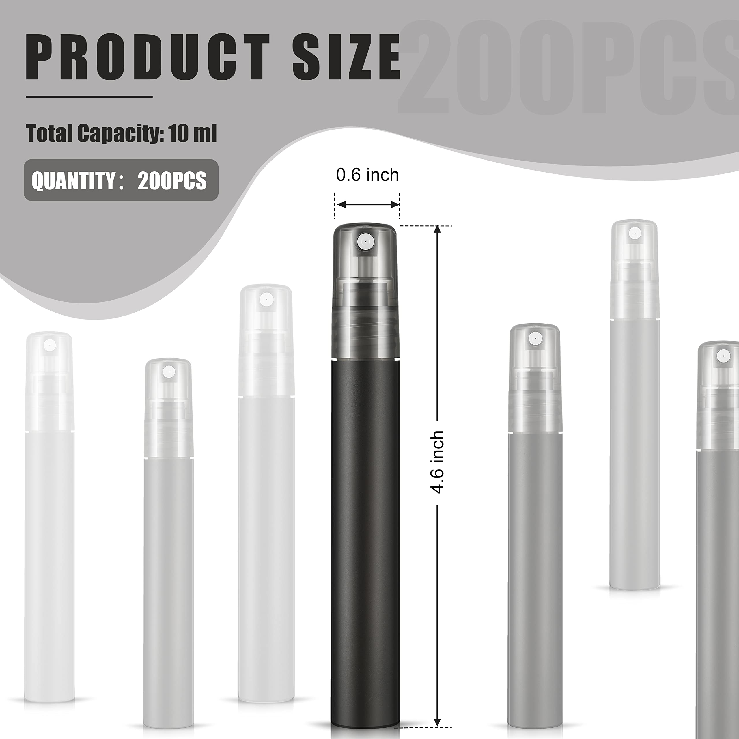 Remerry 10 Ml Perfume Spray Bottles Plastic Travel Refillable Mini Bottles For Women Small Fine Mist Spray Bottles Portable Fros