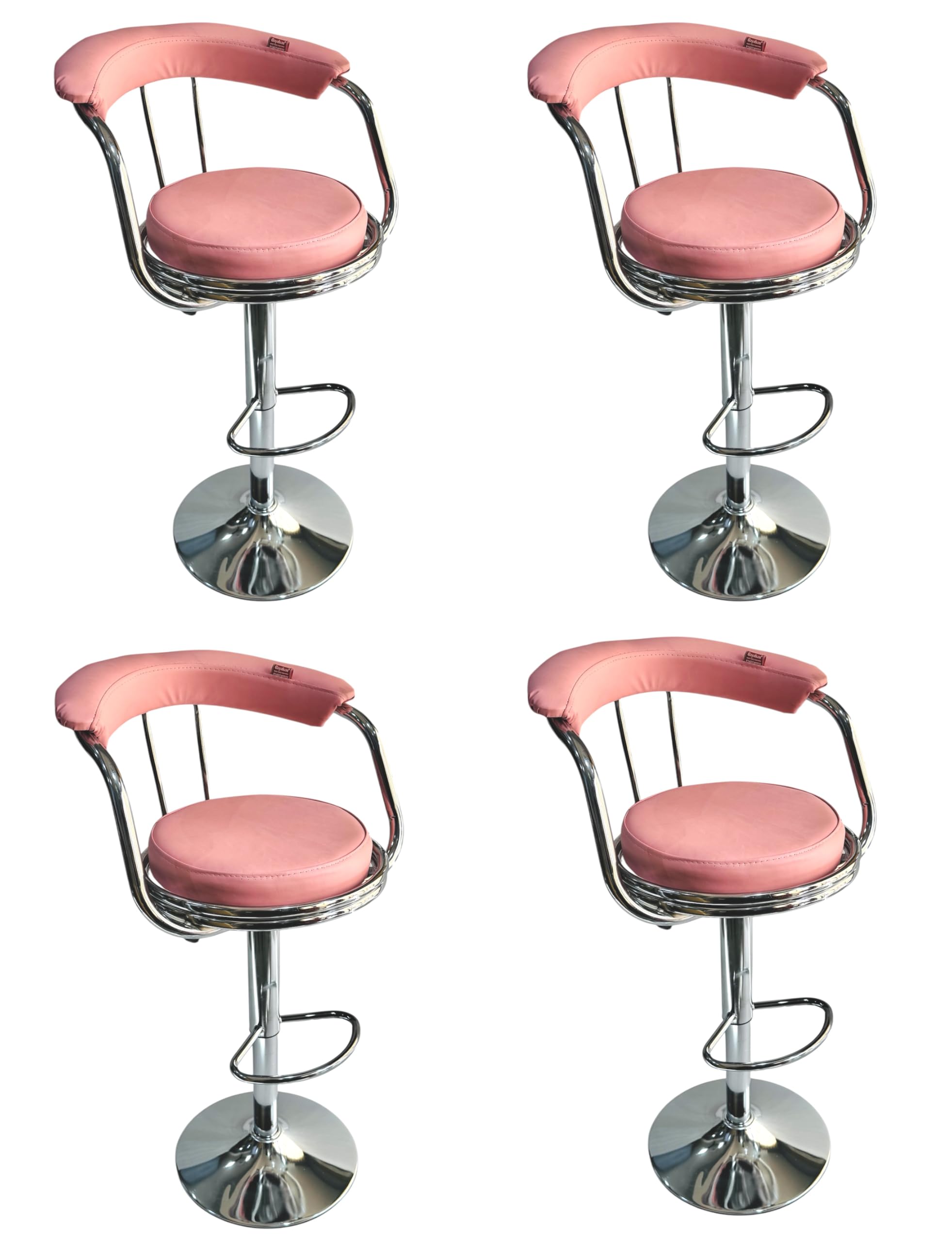 Goyalson Classic Height Adjustable And Revolving Bar Stool Kitchen Chair (4, Pink)