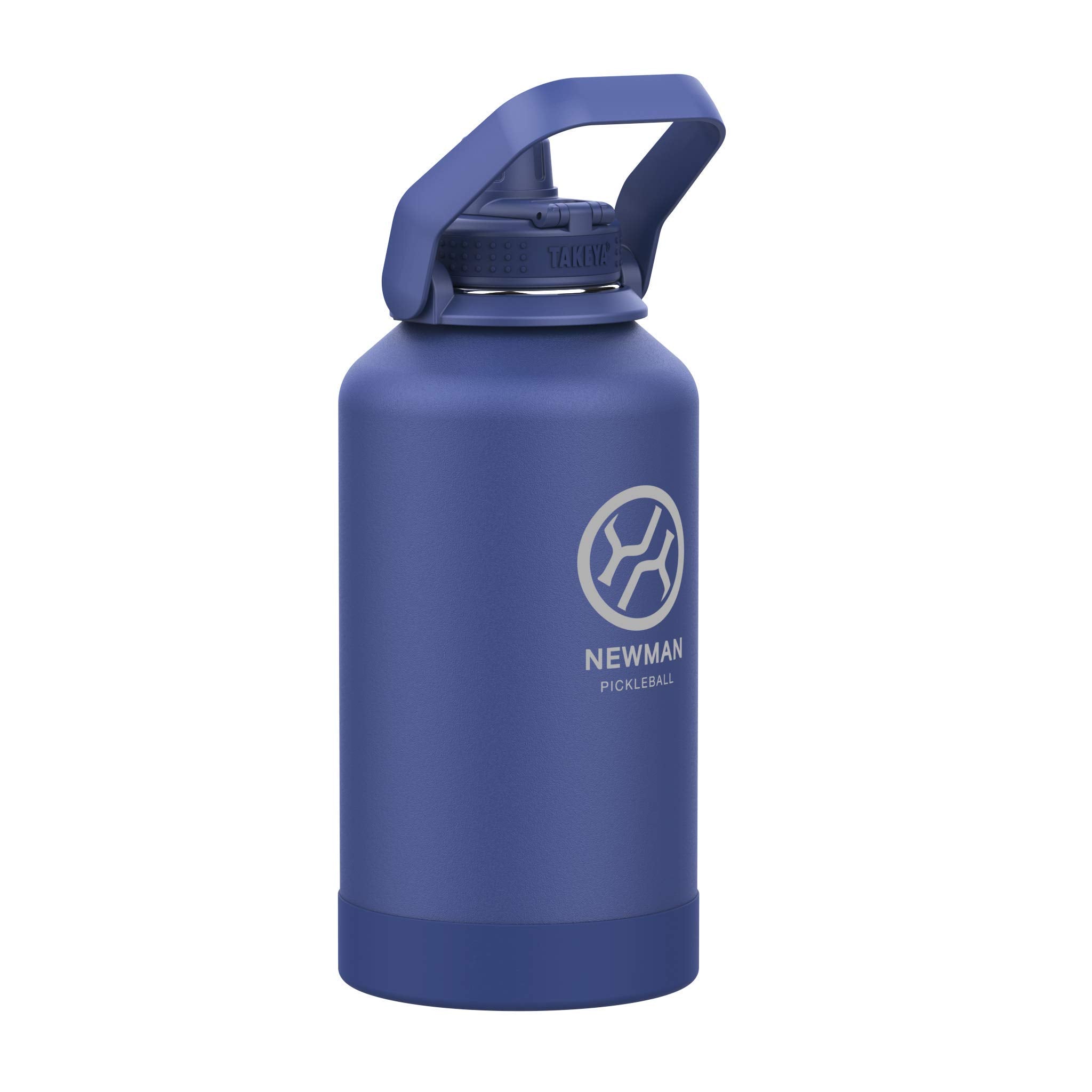 Takeya Pickleball Stainless Steel Insulated Water Bottle With Choice Of Lid And Carry Handle, 64 Ounce, Rally Blue