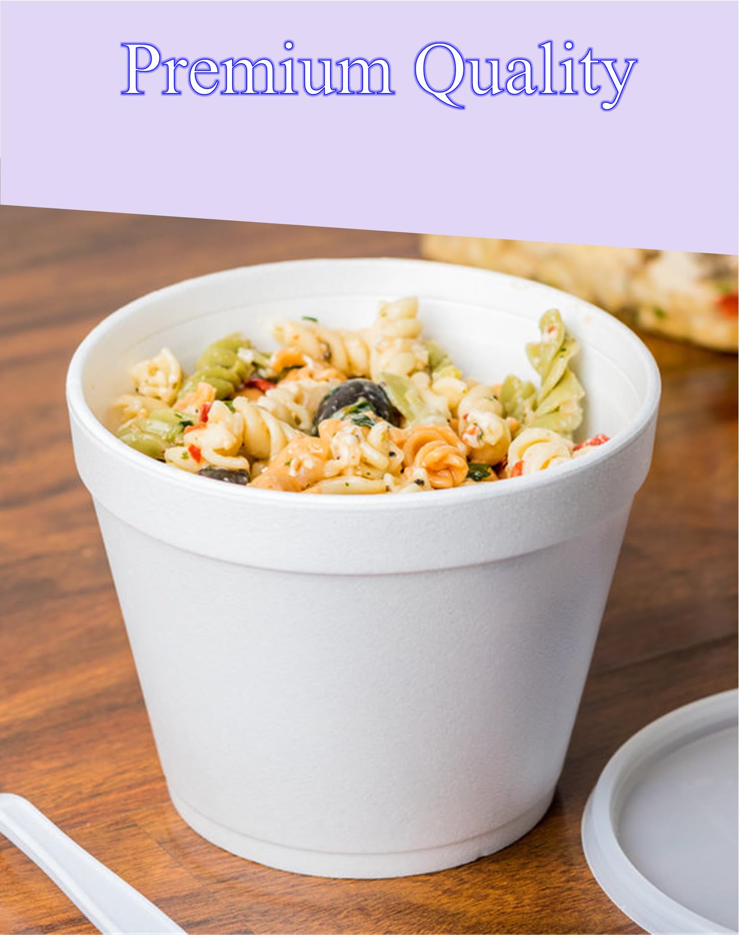 Mr. Miracle 4 Ounce Foam Bowl With Lid For Hot And Cold Foods. Pack Of 100 Sets. Disposable Soup Container With Vented Lid. Grea