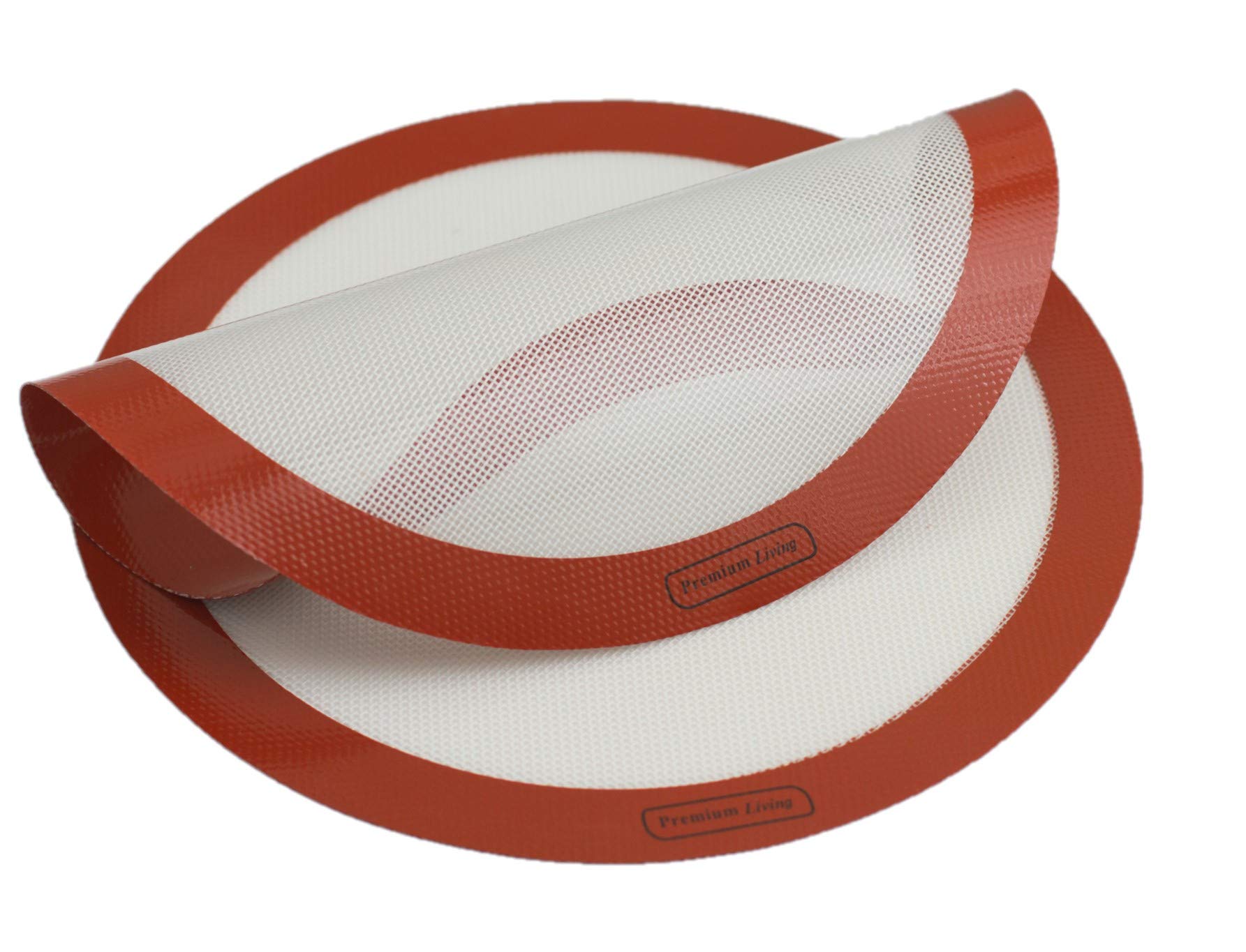 Premium Living Pizza Baking Silicone Mat 12'' Red (2, Red)