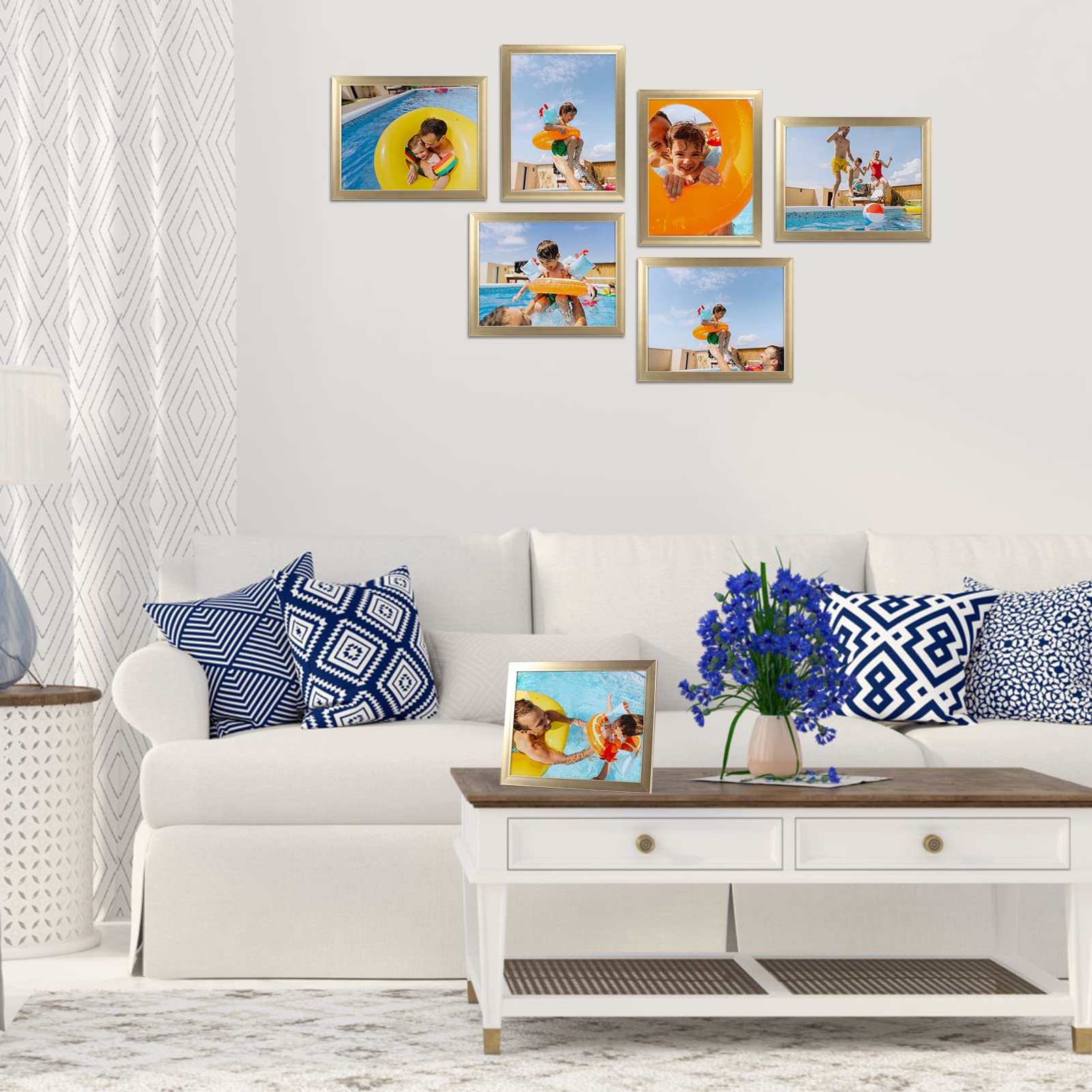 Giftgarden 8.5x11 Picture Frame Gold Set of 12, Multi Modern 8.5 x 11 Frames Bulk for Award Certificate Document Diploma, Wall o