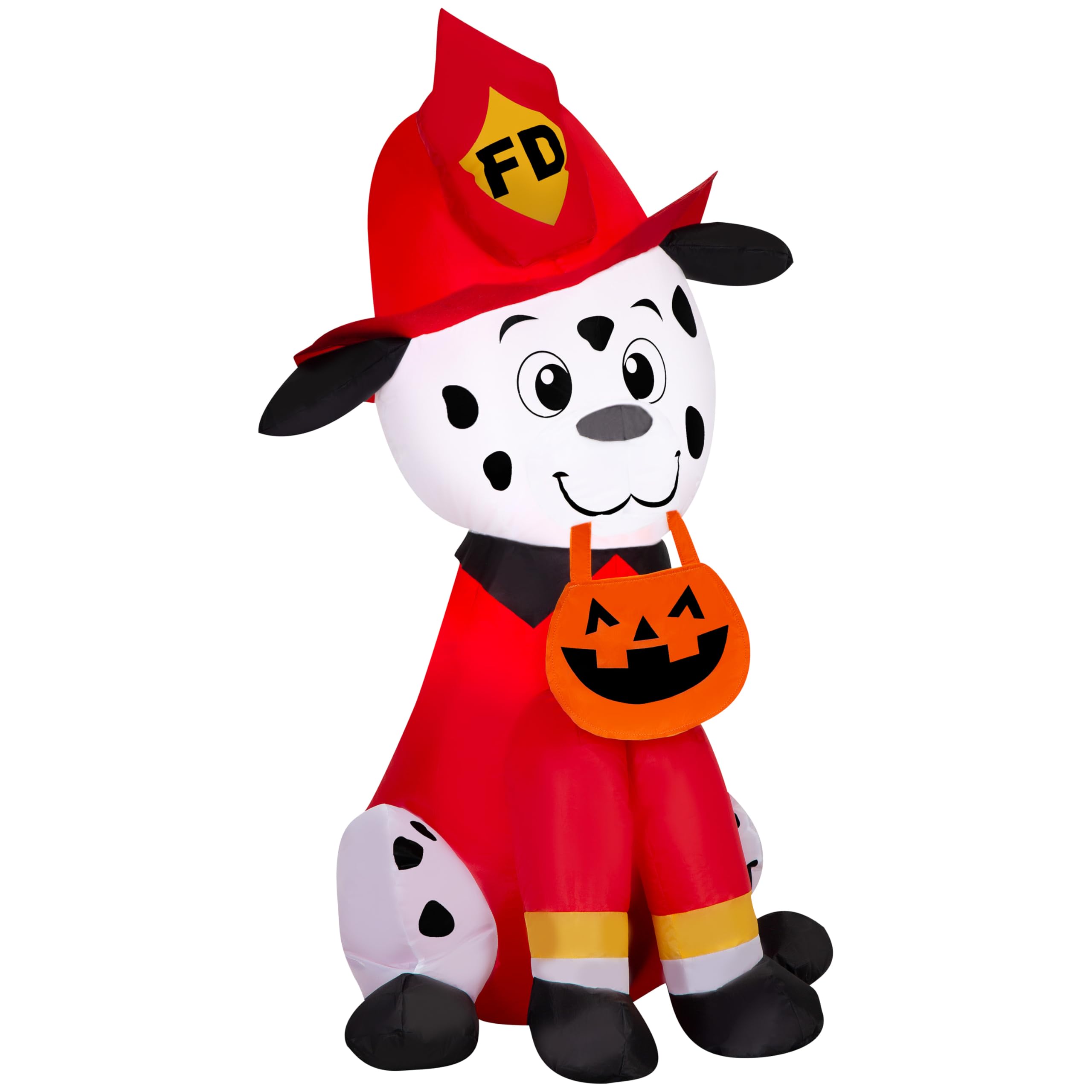 Gemmy Airblown Inflatable Firefighter Dog, 3.5 ft Tall, Multicolored