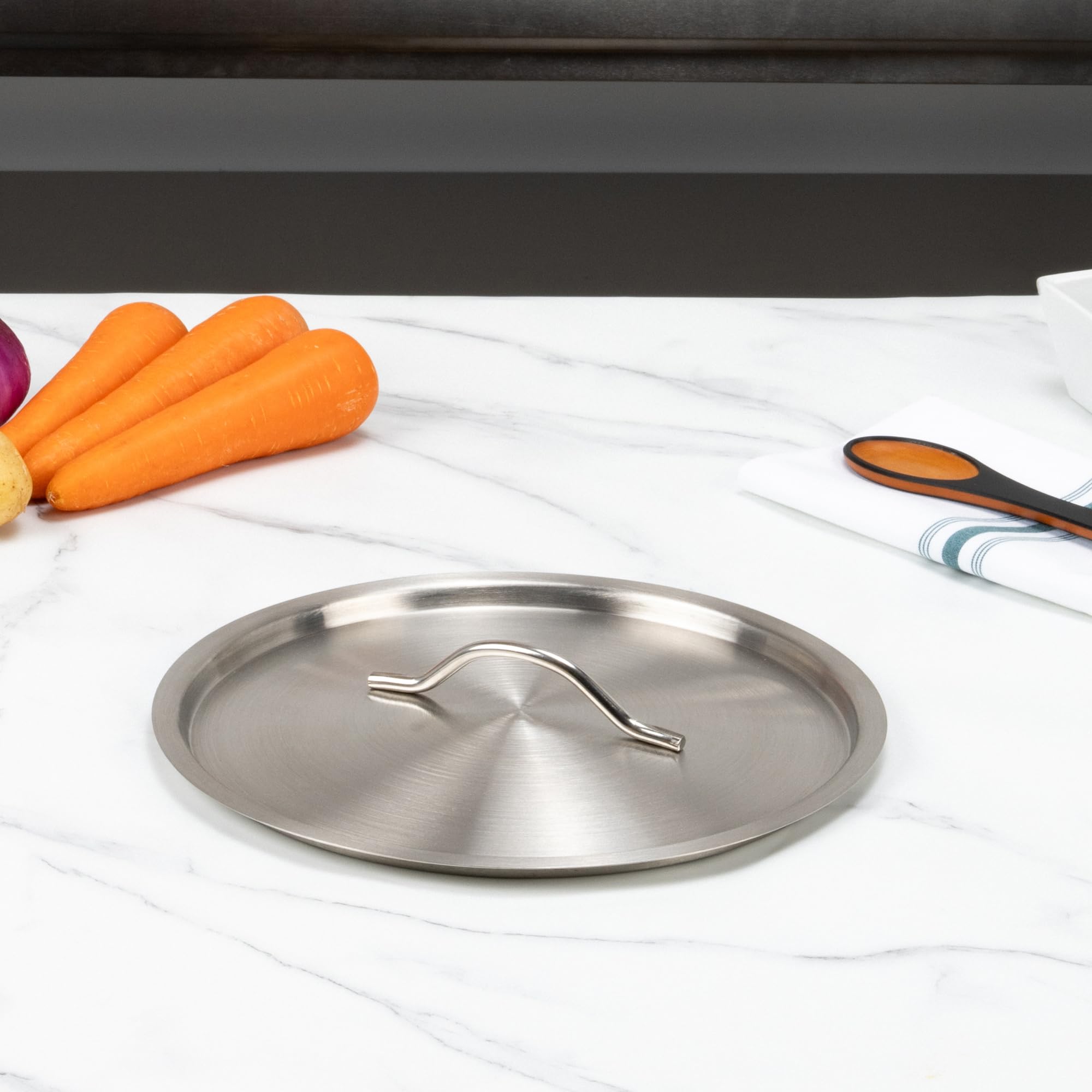 Restaurantware Lid Only: Met Lux Lid For Stock Pot 1 Lid For 21 Quart Stock Pot - Stock Pot Sold Separately With Handle Stainles
