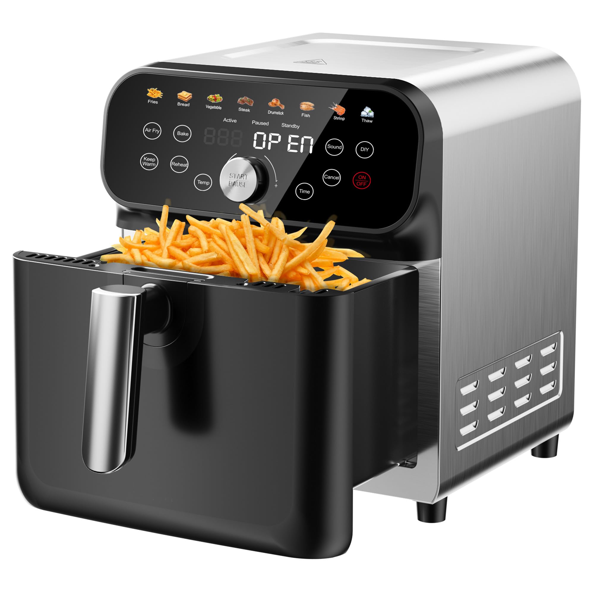 WHUTO Air Fryer, 6.2QT Air Fryer Oven with LED Digital Touchscreen, 12 Preset Cooking Functions Air fryers, Bake, Reheat, Keep W