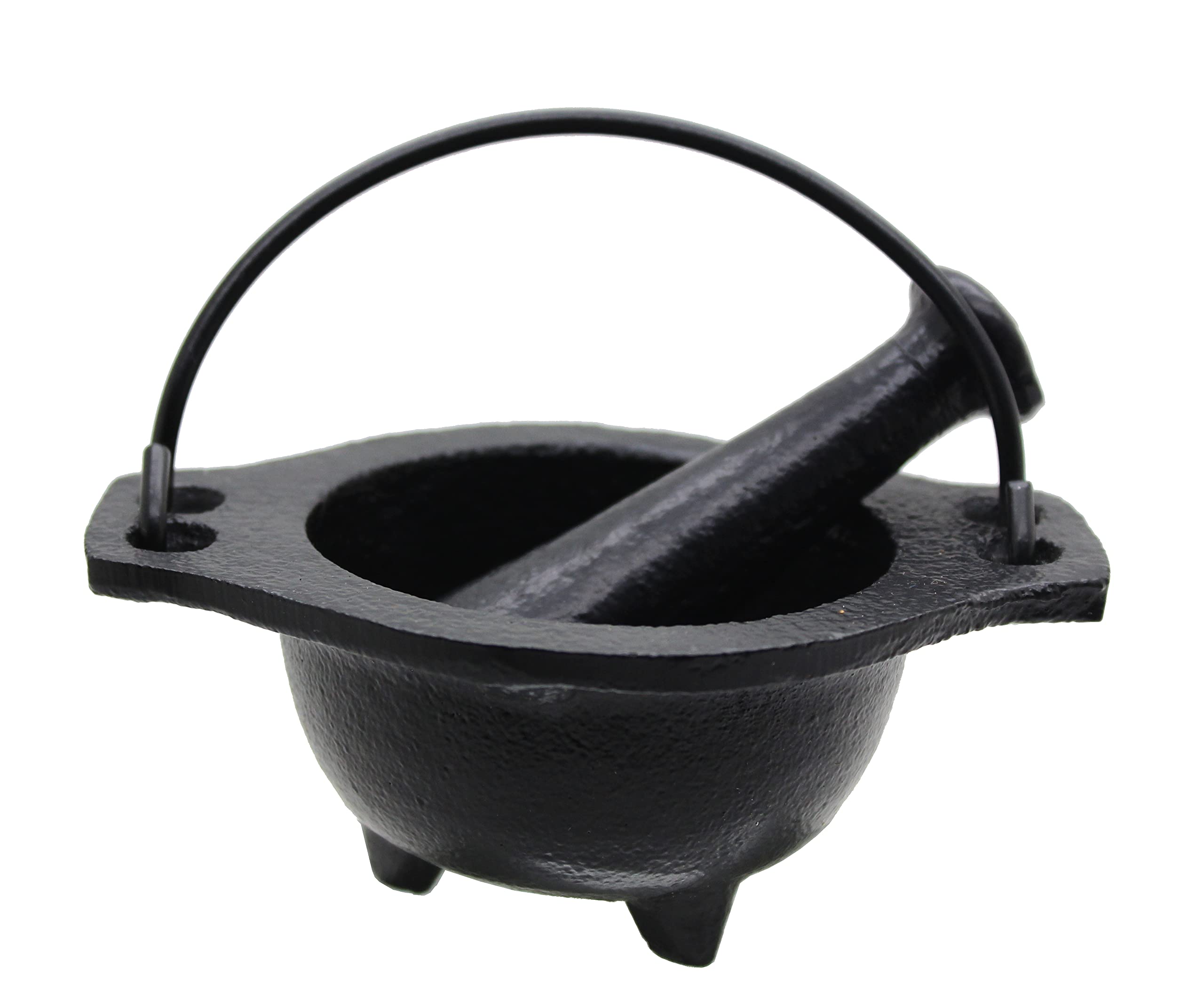 Crystalo - Cast Iron Cauldron Mortar and Pestle Set