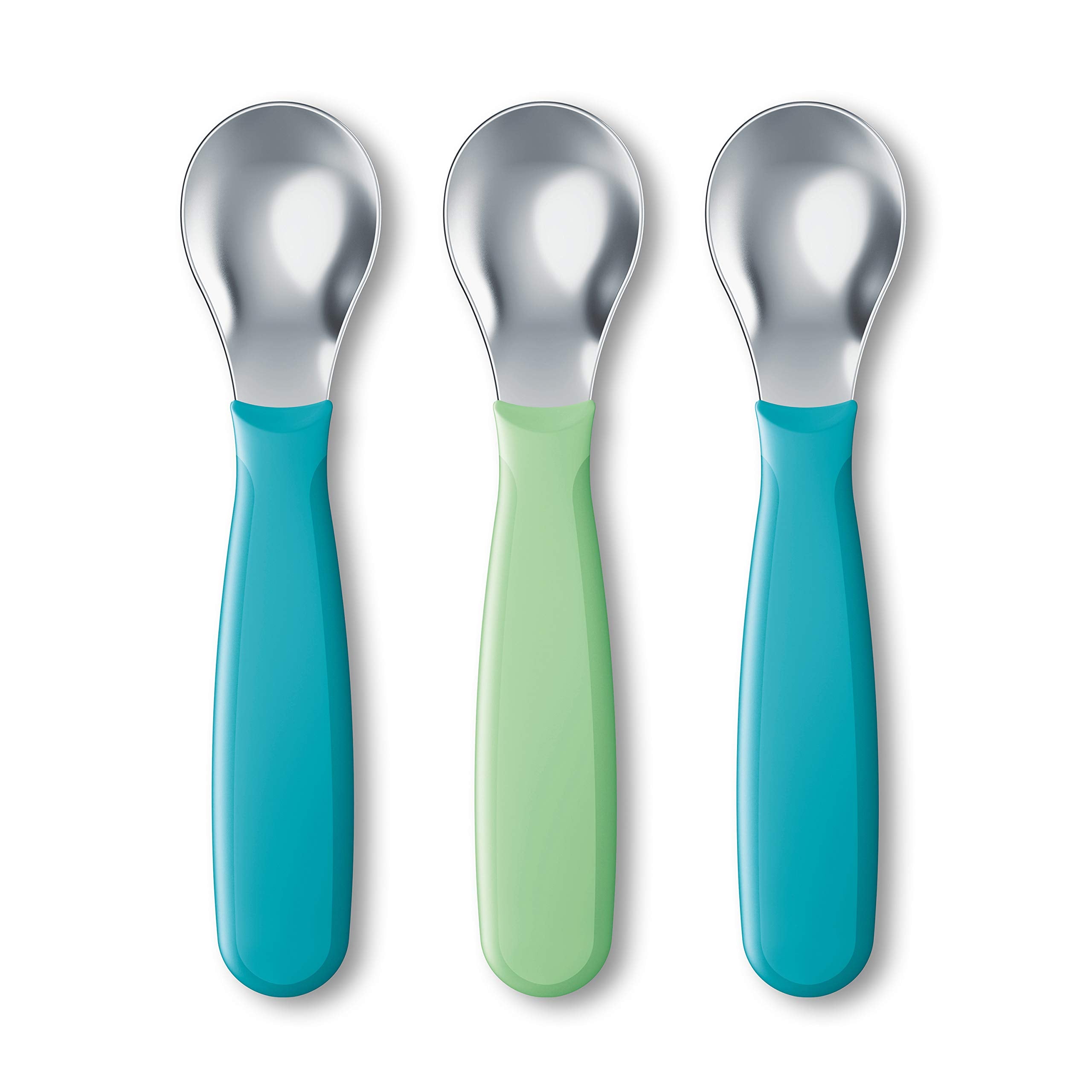 Nuk Kiddy Cutlery Spoons, Durable Stainless Steel, Bpa And Latex-Free, 18+ Months, Pack Of 3