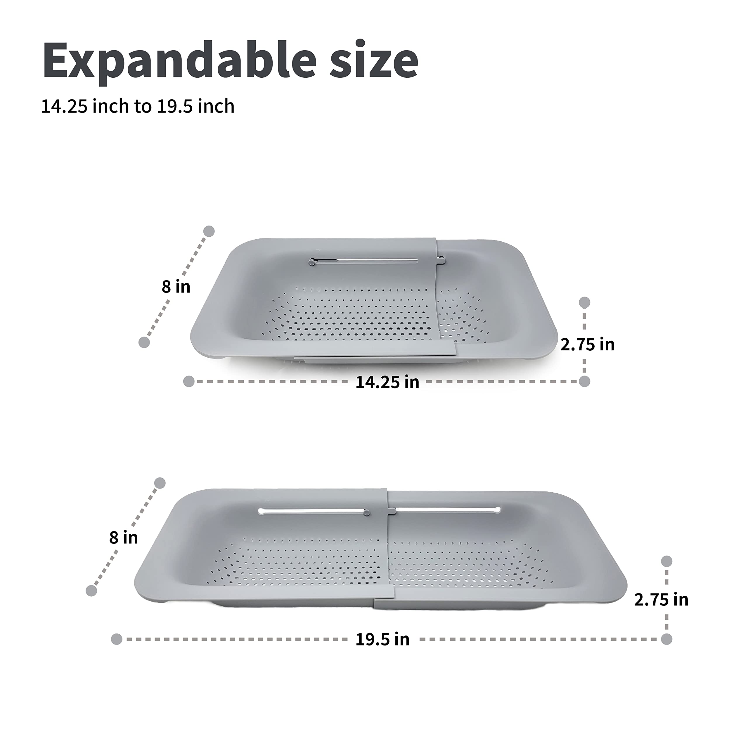Makerstep Over The Sink Colander Strainer Basket - Expandable, Wash, Drain, And Dry. - New Home Kitchen Essentials, Multifunctio