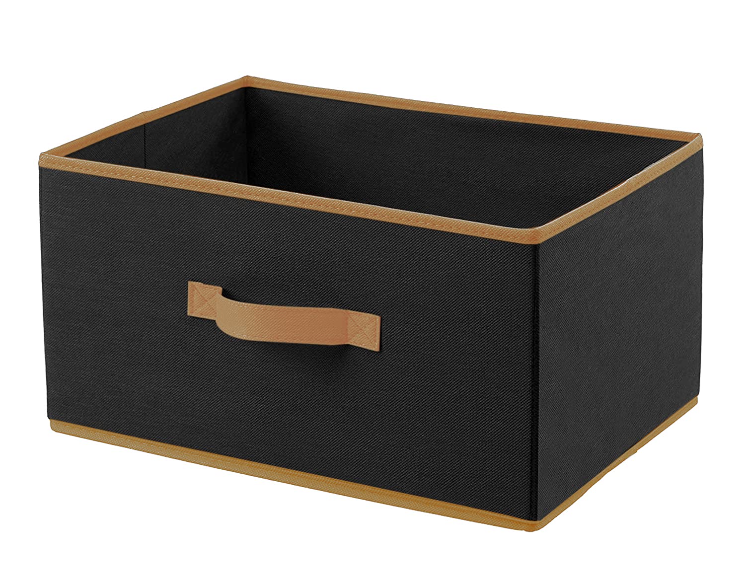 Kuber Industries Storage Box|Toy Box Storage For Kids|Foldable Storage Box| Inside Drawer Storage And Cloth Organizer|(Black, No