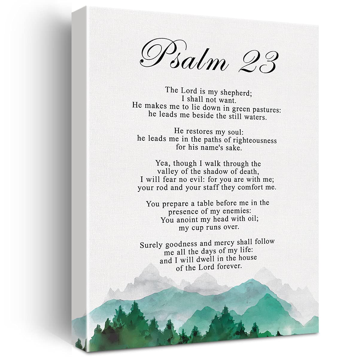 Christian Canvas Wall Art Psalm 23 The Lord Is My Shepherd Canvas Print Positive Scripture Canvas Painting Home Bedroom Wall Dec