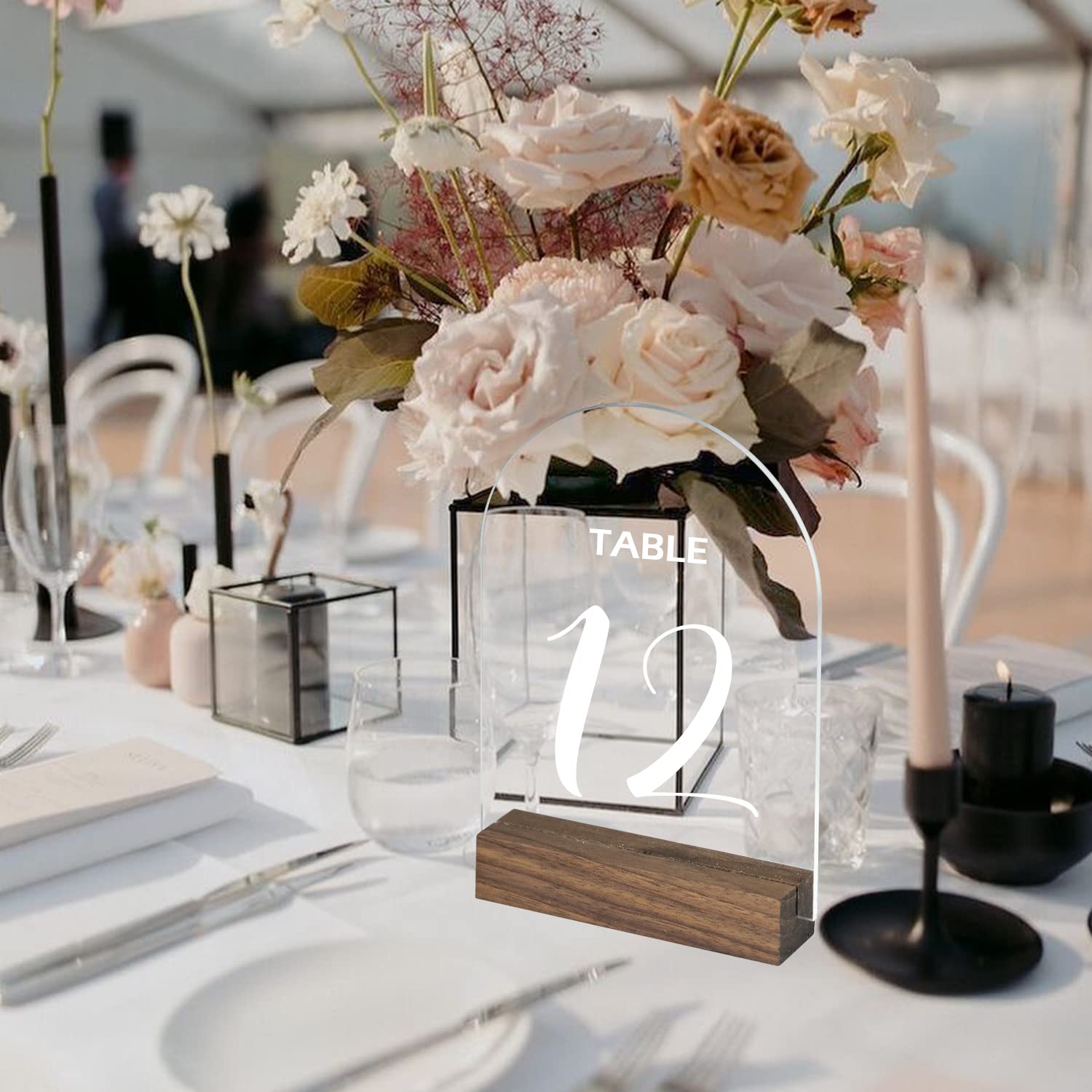 Jinmury 5X7 Inch Blank Clear Arch Acrylic Sign | 10 Pack Round Top Arch Acrylic Sheet 1/8 Inch Thick, Diy Acrylic Table Numbers,