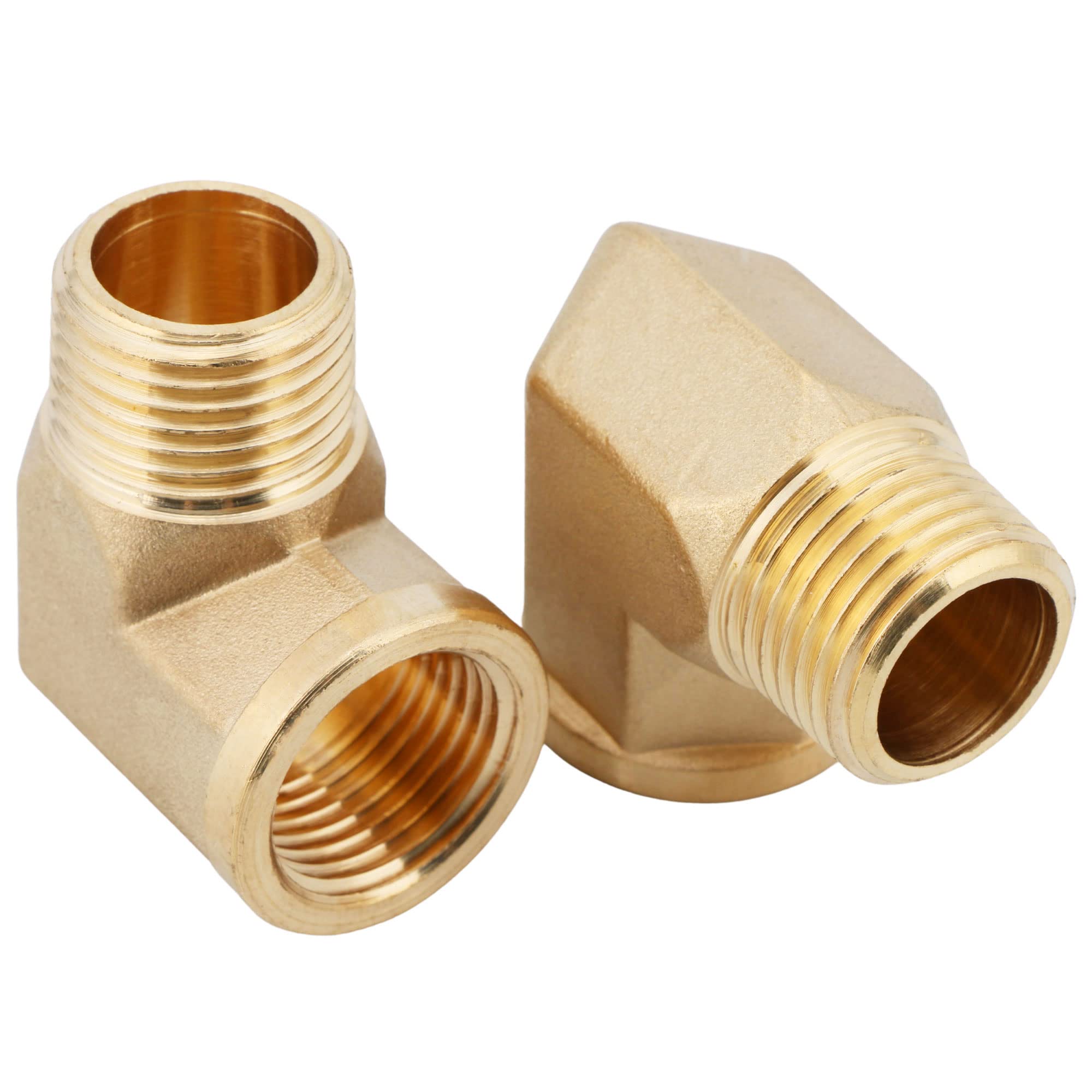 Us Solid 2Pcs 90 Degree Barstock Street Elbow Brass Pipe Fitting 12 Npt Male Pipe To 12 Npt Female