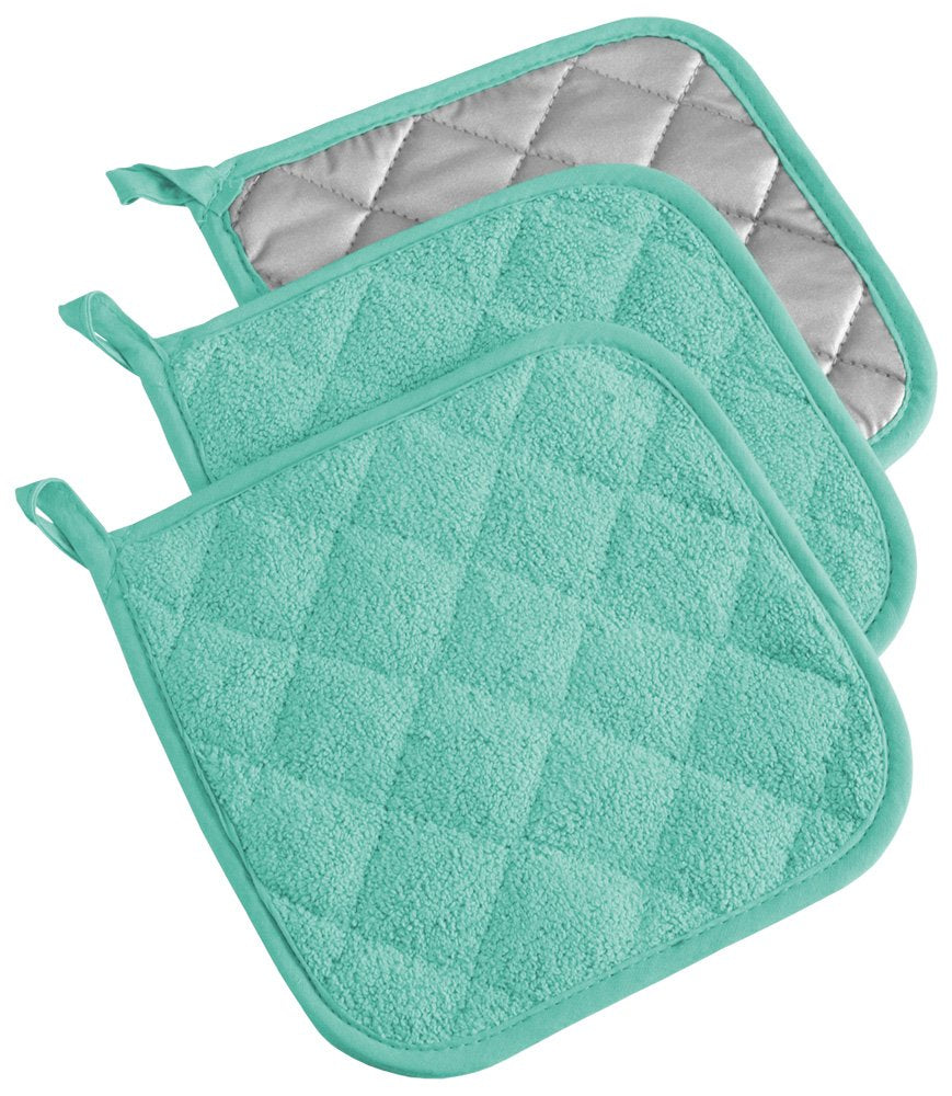 DII Aqua Terry Potholder (Set of 3)