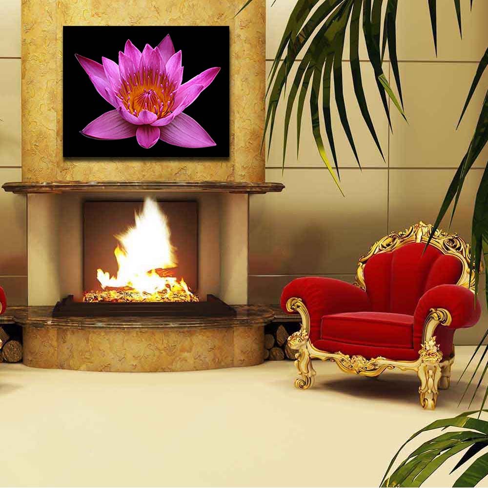 Pitaara Box Pink Lotus Flower | Peel & Stick Vinyl Wall Sticker For Bedroom & Living Room | 25.3 X 20 Inch (64 X 51 Cms)