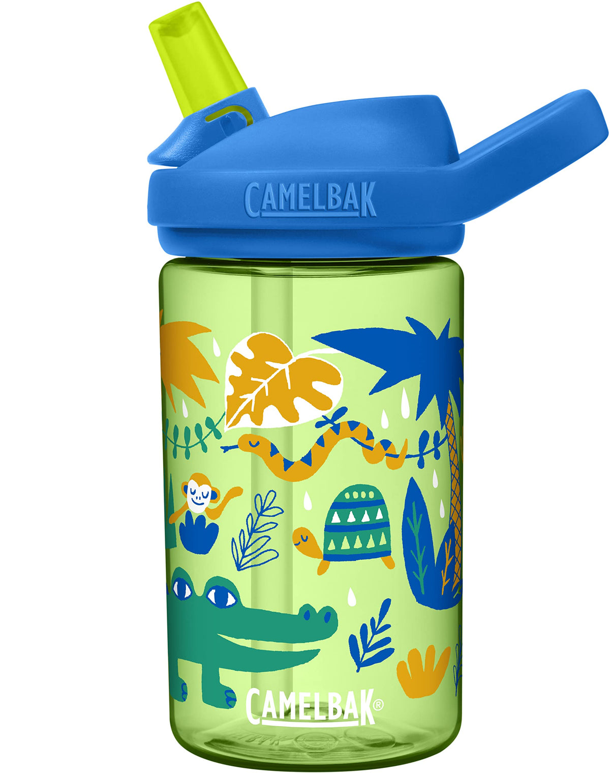 Camelbak Eddy+ 14Oz Kids Water Bottle With Tritan Renew - Straw Top, Leak-Proof When Closed, Jungle Animals