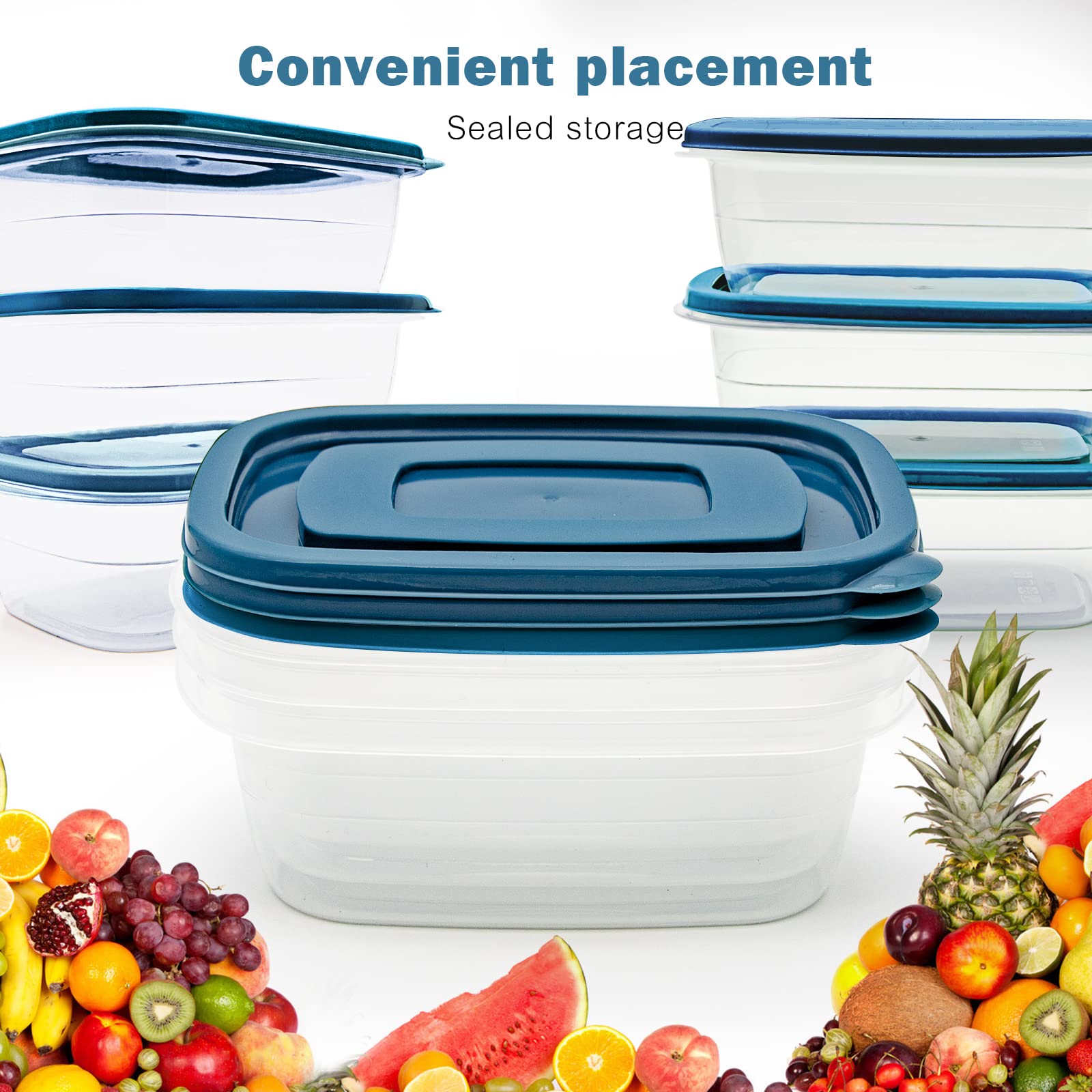 Pedeco 10Pcs Food Storage Containers,Freezer Microwave Safe,Food Container Sets,Bpa Free Plastic Meal Prep Containers & Kitchen