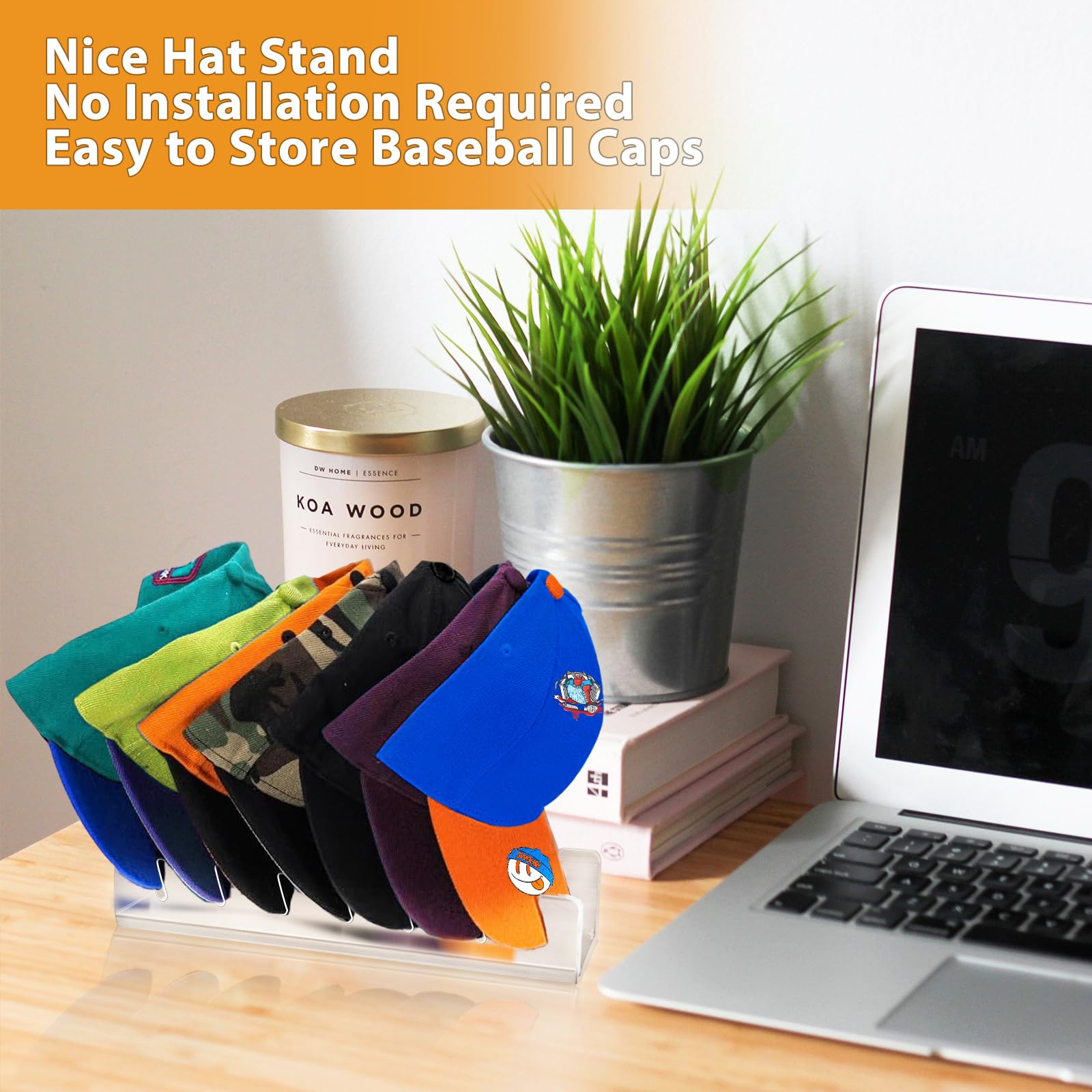 2Pcs Hat Stand For Baseball Caps, No Install Acrylic Hat Organizer For 14 Baseball Caps, Hat Racks For Baseball Caps Display Hat