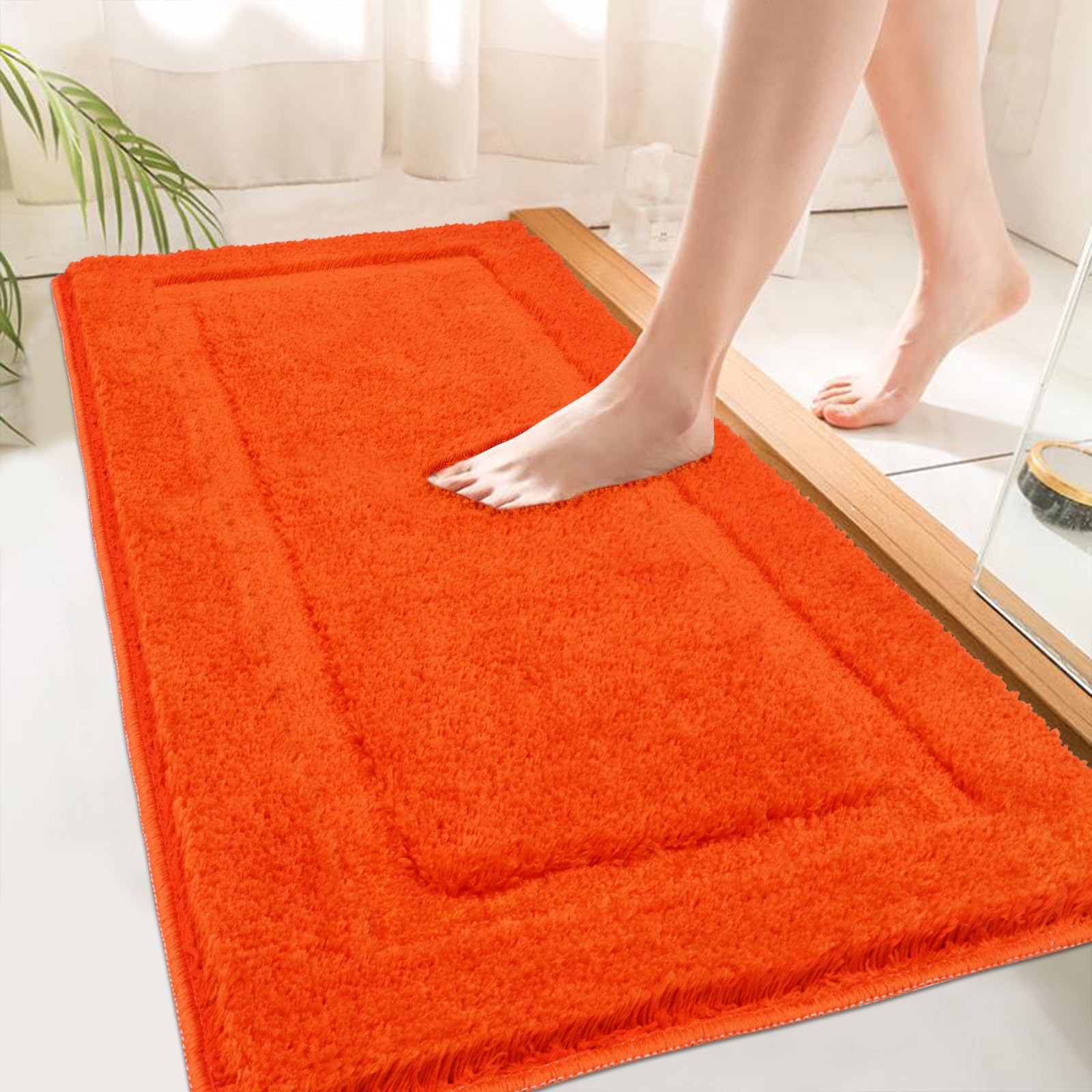 Shacos Super Soft Bathroom Rug Runner Mat 20''X47'' Non Slip Bath Rug Microfiber Absorbent Shower Mat Long Bathroom Floor Rug Ma