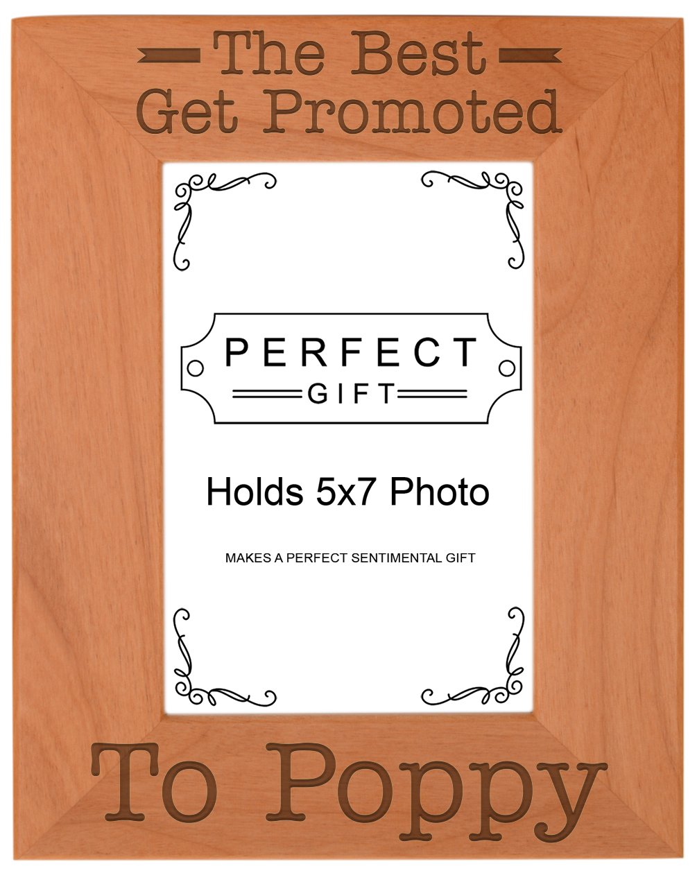 ThisWear Gift for Grandpa Best Get Promoted to Poppy Natural Wood Engraved 5x7 Portrait Picture Frame Wood