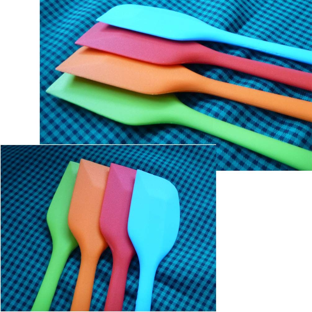 Zyoung 4 Pcs Silicone Spatulas, Rubber Spatula Heat Resistant Seamless One Piece Design Flexible Scrapers Baking Mixing Tool,Sma