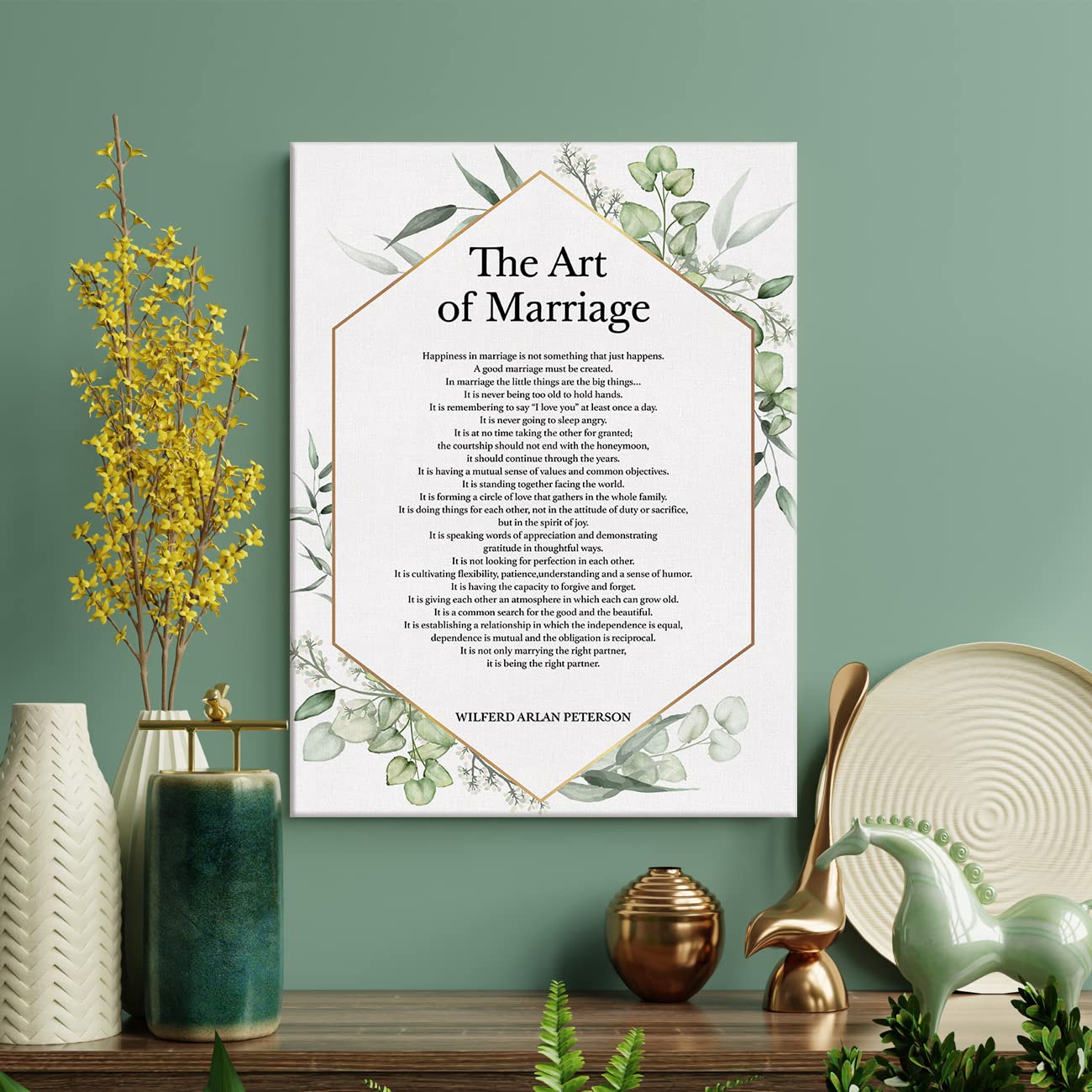 Lexsivo The Art Of Marriage Print Canvas Wall Art Home Decor Happiness In Marriage Is Not Something Painting 12X15 Canvas Poster