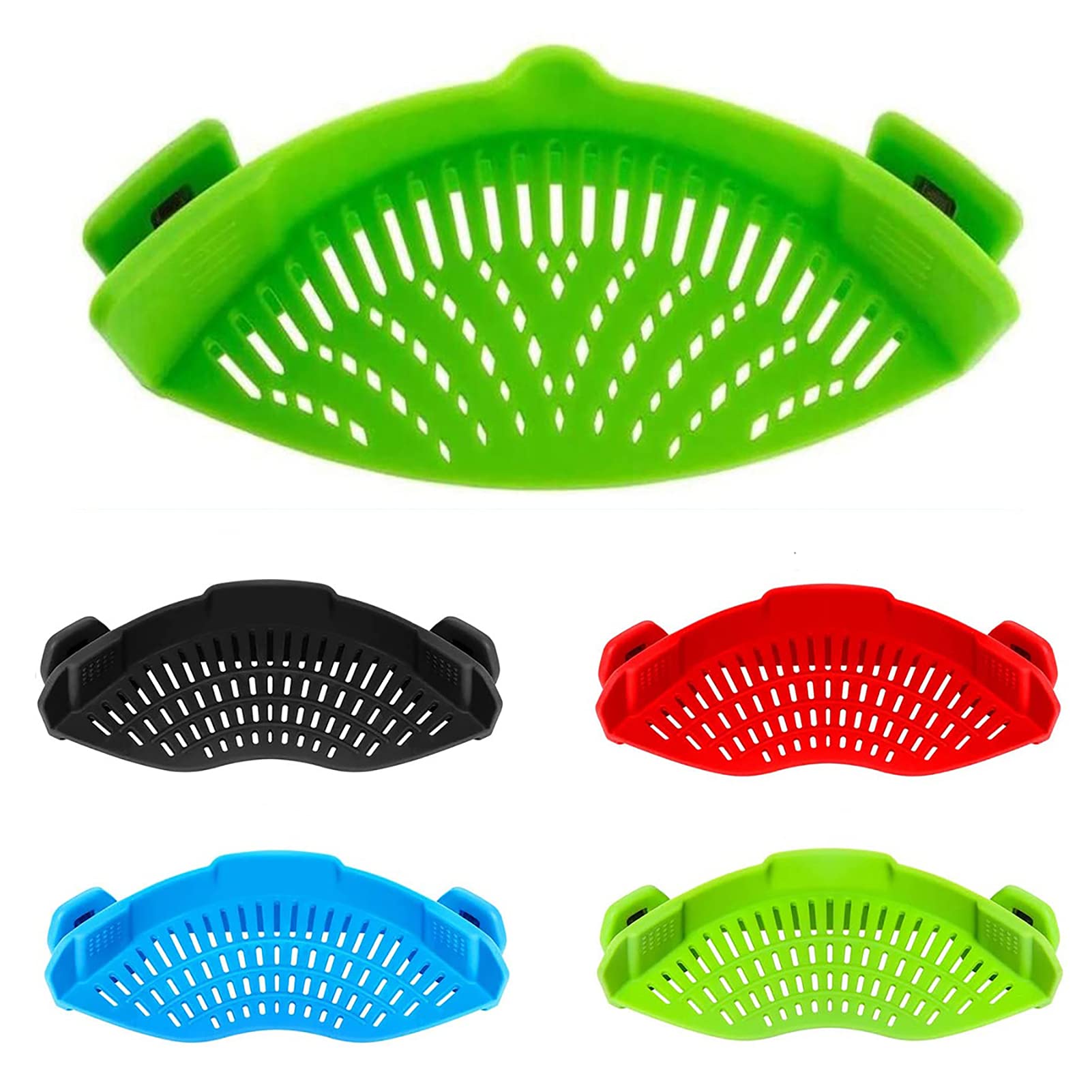 Snap Strainer, Clip On Strainer For Pots Pans, Hands-Free Clip-On Heat Resistant Silicone Colander Pour Spout For Pasta Vegetabl