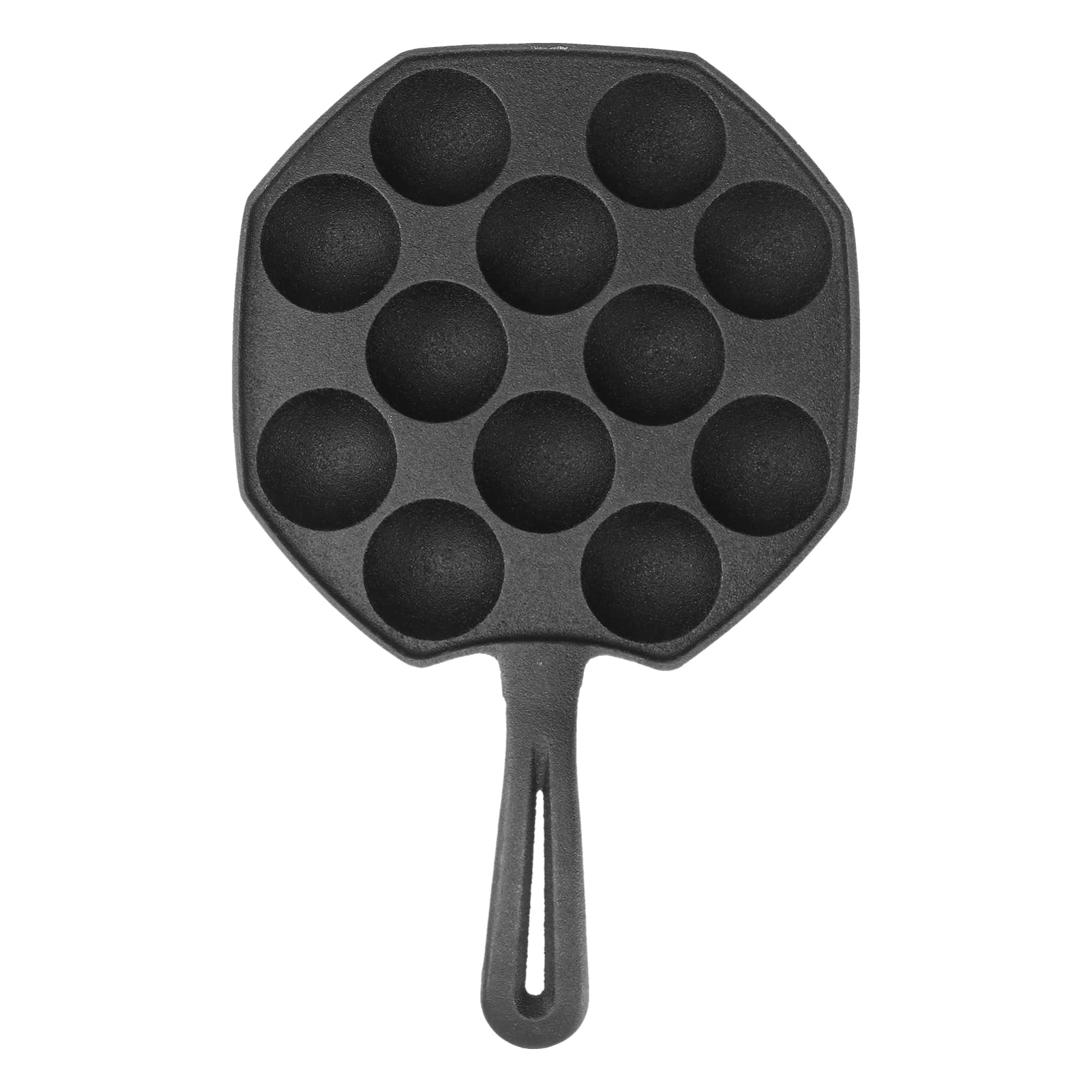 Cabilock Takoyaki Pan 12 Molds Takoyaki Maker Skillet Cast Iron Octopus Meat Ball No- Stick Baking Tray For Octopus Balls Pancak