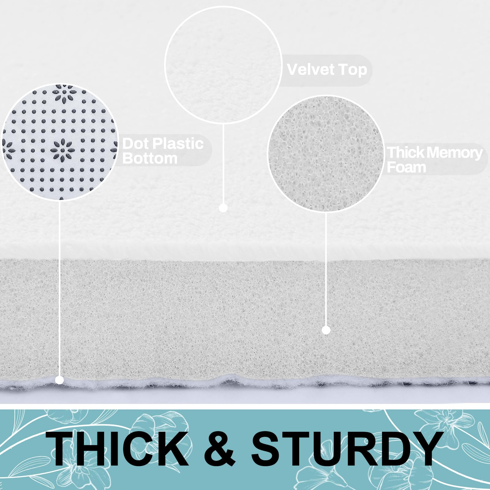 Smiry Memory Foam Bath Mat 47'' X 17'', Extra Soft Absorbent Bathroom Rugs Non Slip Bath Rug Runner For Shower Bathroom Floors,