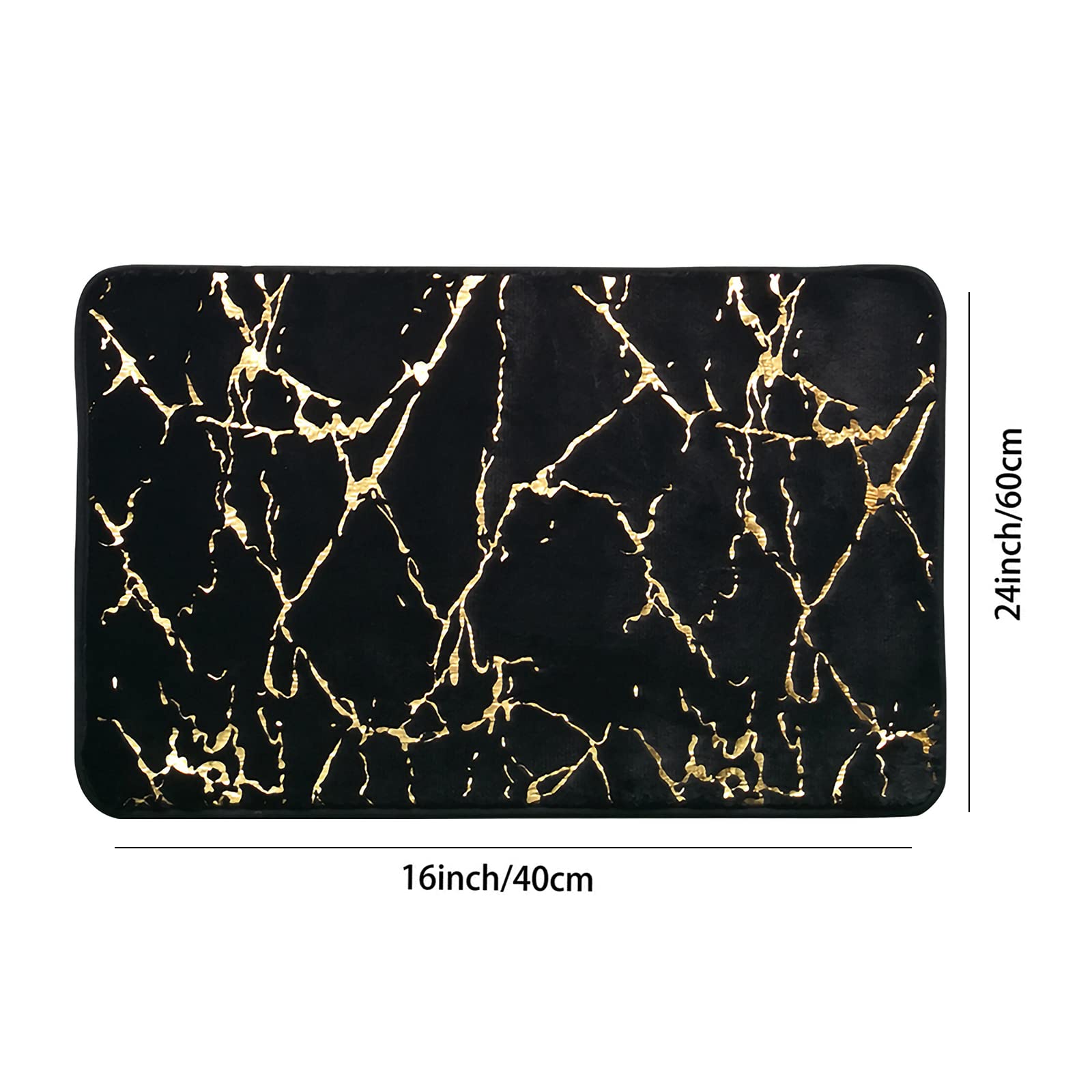 Eanpet Marble Bathroom Rugs Nonslip Black Gold Bathroom Mats Ultra Soft Washable Bath Mats For Bathroom Floor Mats Carpet Water