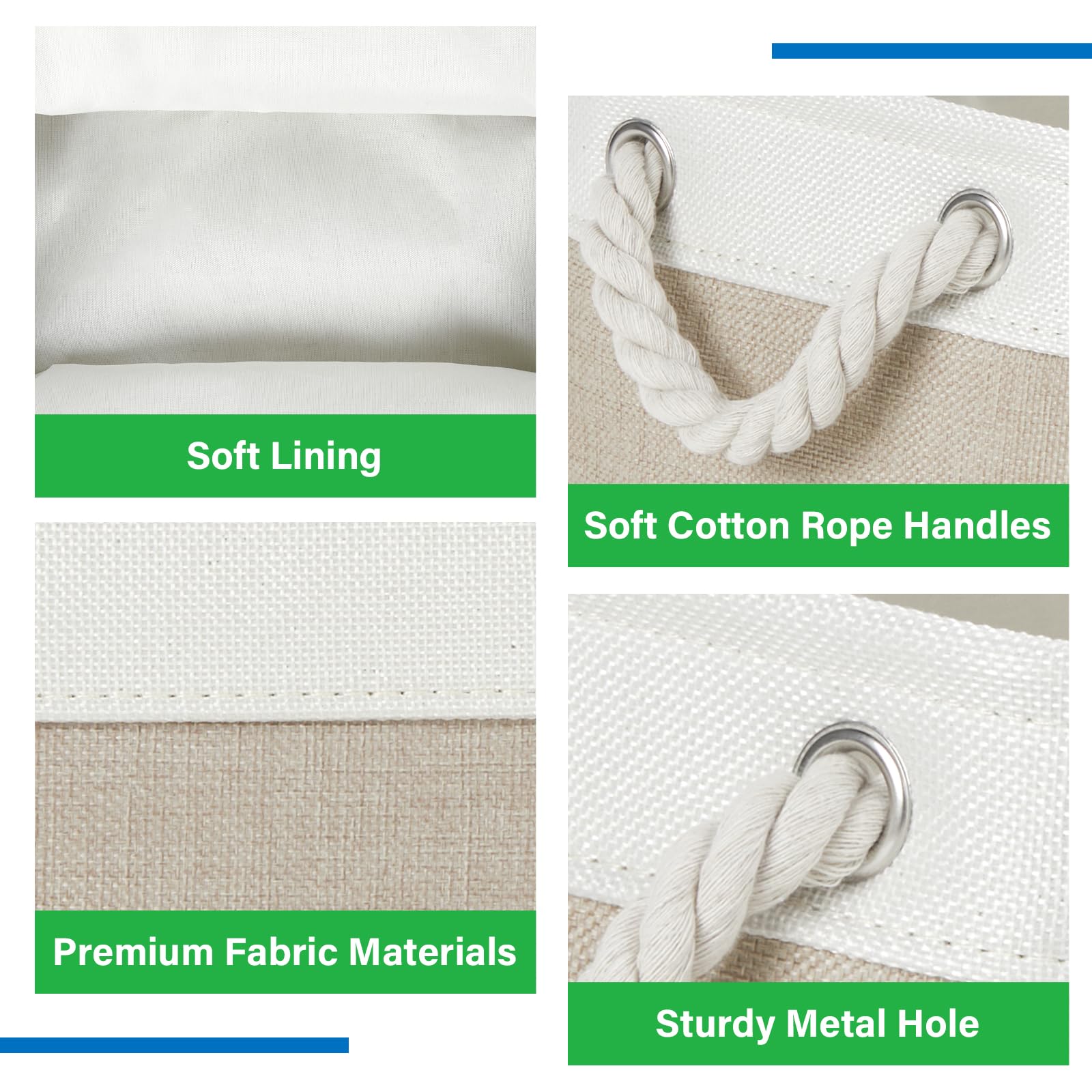 Bidtakay Small Baskets Fabric Storage Baskets For Organizing 3-Pack 12X8X5 Inch Collapsible Storage Bins For Shelves Canvas Bins