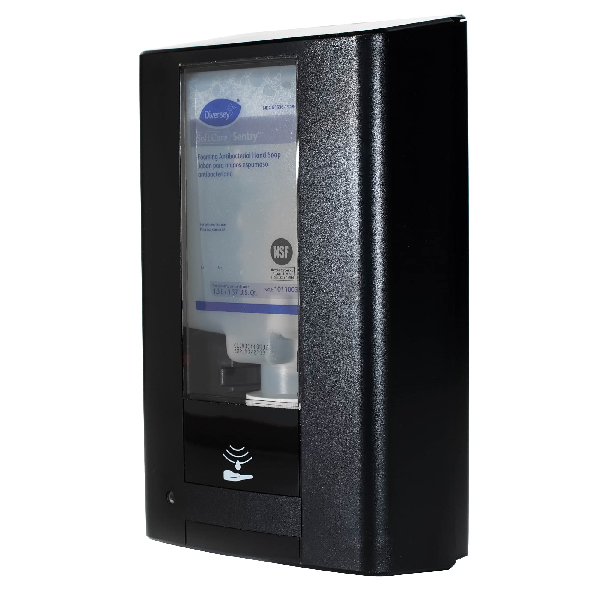 Diversey Intellicare Hybrid Dispenser For Soap/Sanitizer, 1,200 Ml/1,300 Ml, 13.38 X 13.39 X 12.24, Black
