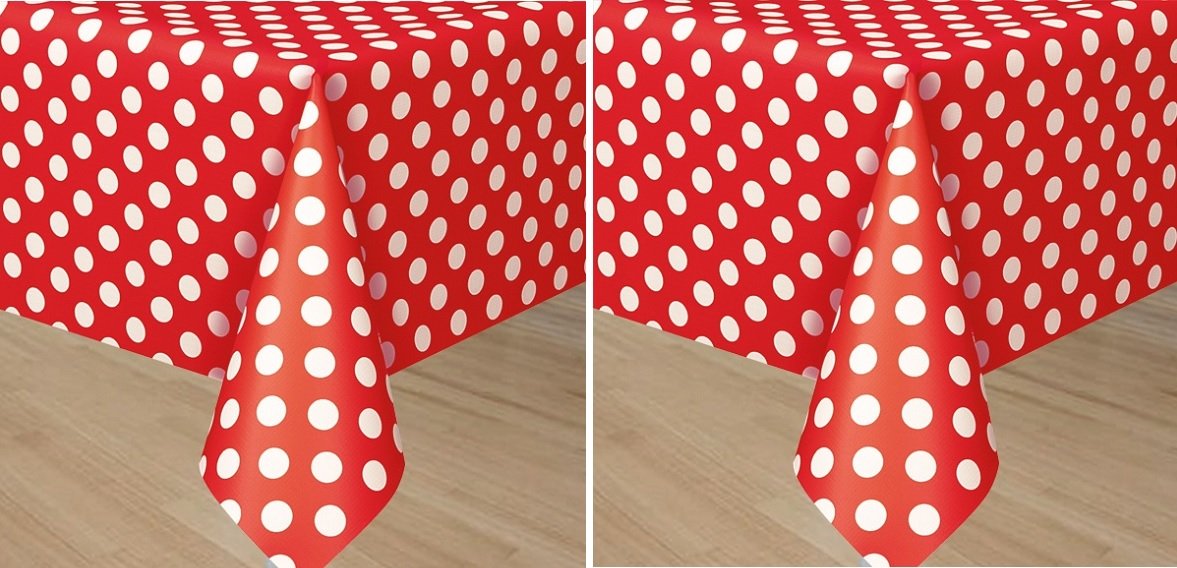 Ruby Dots Rectangular Plastic Table Cover (54'' X 108'') 1 Count - Elegant Design & Premium Quality, Ideal For Parties, Events &