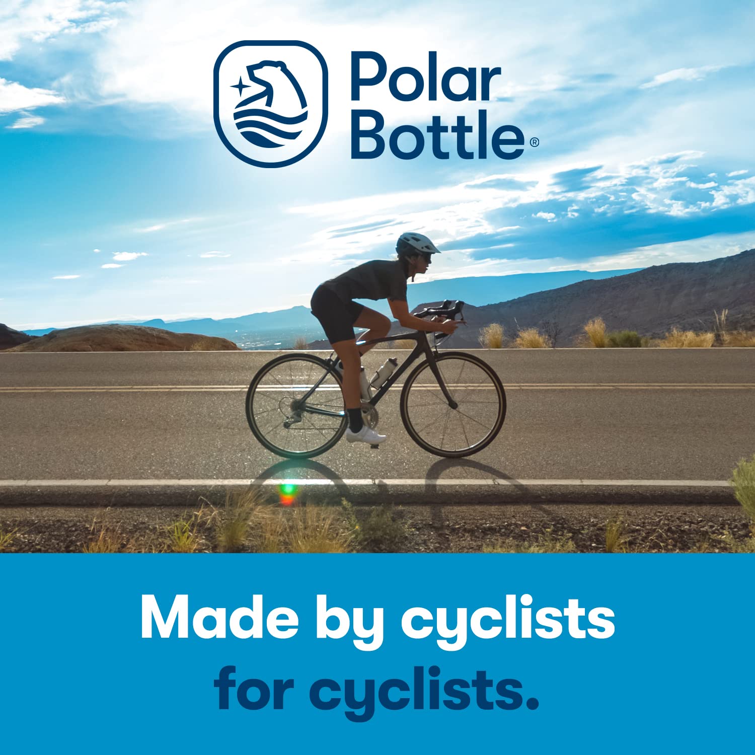 Polar Bottle Breakaway Wave Lightweight Bike Water Bottle - Bpa-Free, Cycling & Sports Squeeze Bottle (Teal & Silver, 24 Oz)