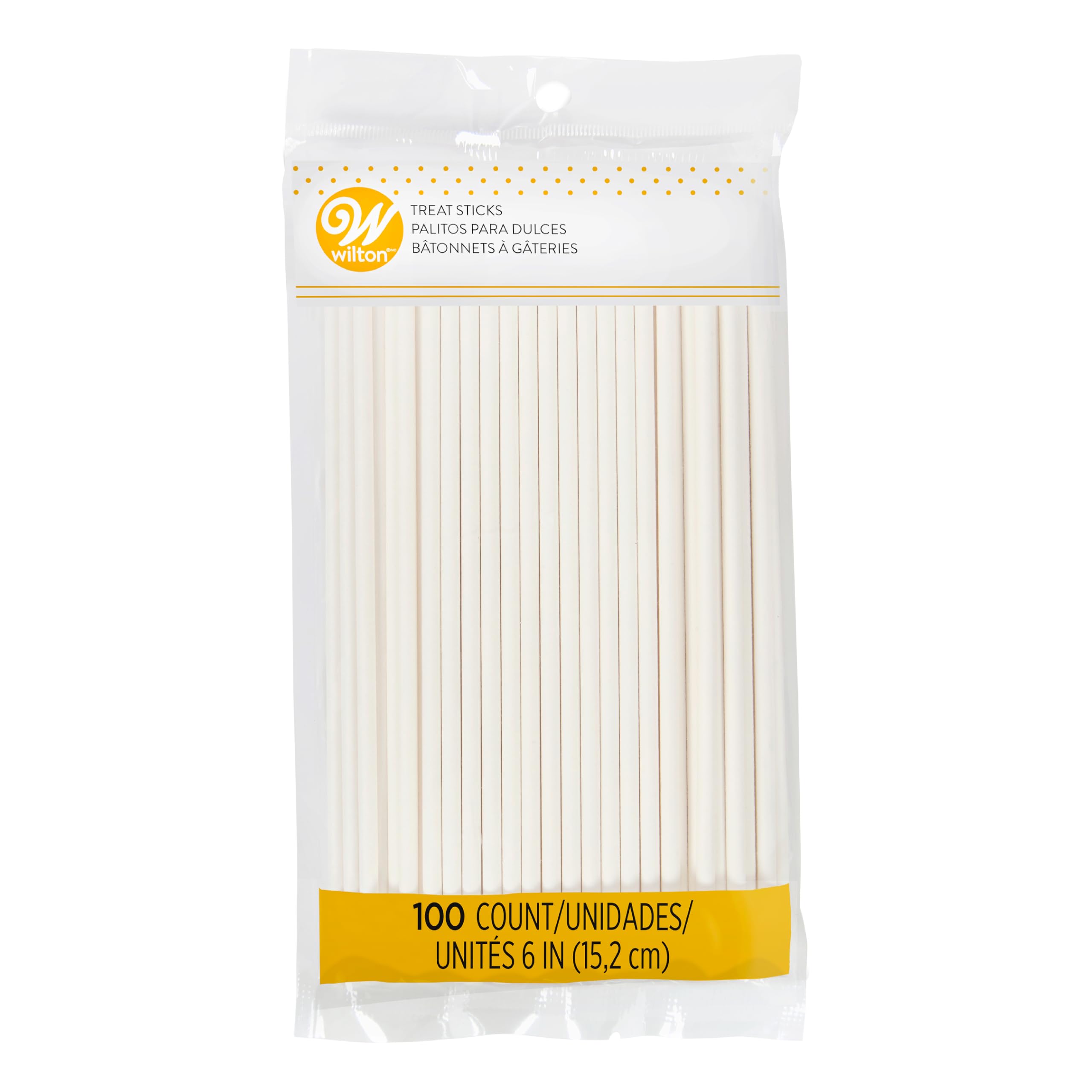 Wilton White 6-Inch Lollipop Sticks, Cake Pop Sticks, 100-Count Currenlty #1 item for lollipop sticks search