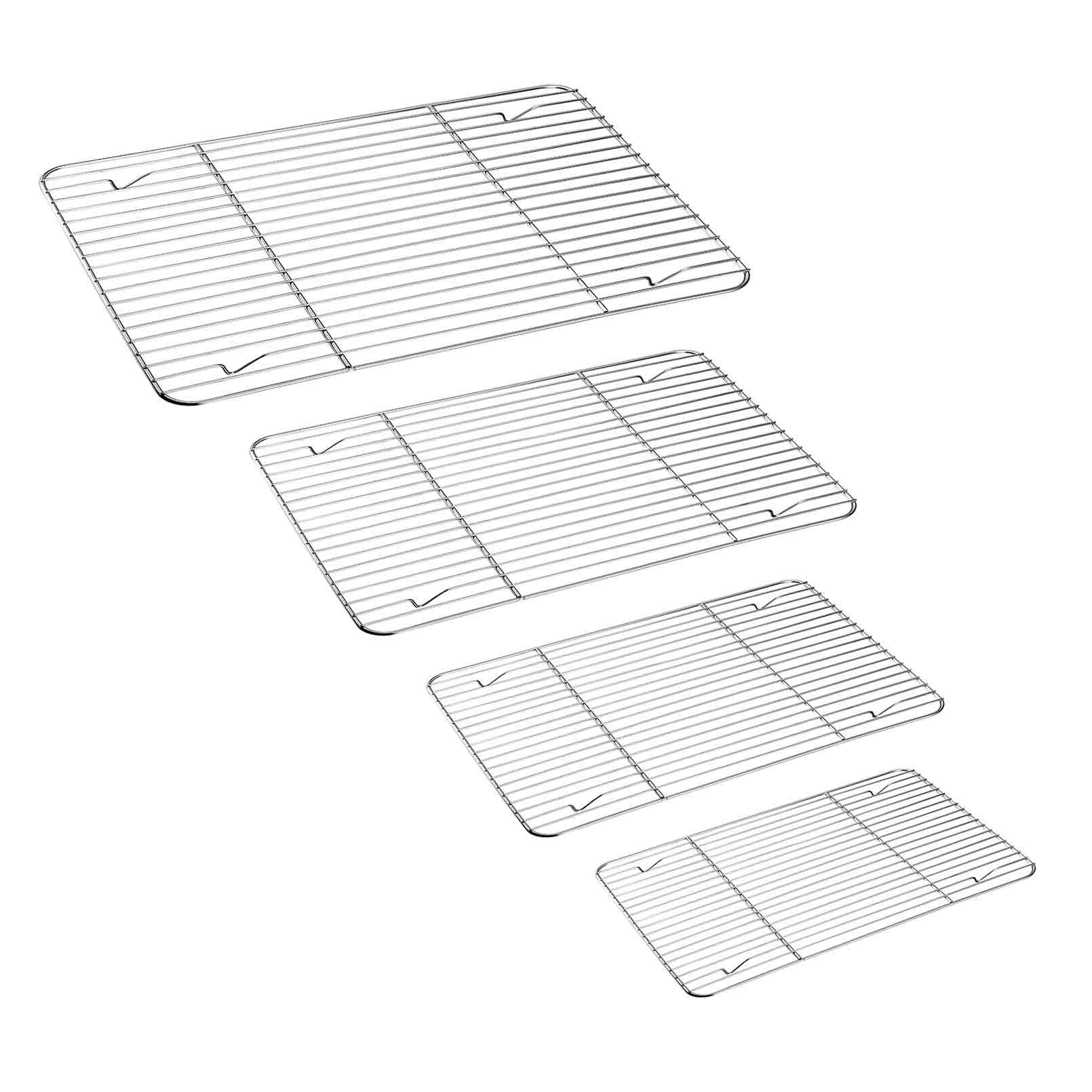 Teamfar Cooling Rack Set Of 4, Roasting Baking Racks Stainless Steel For Baking Sheet Toaster Oven Pan, Healthy & Rust Free, Mir
