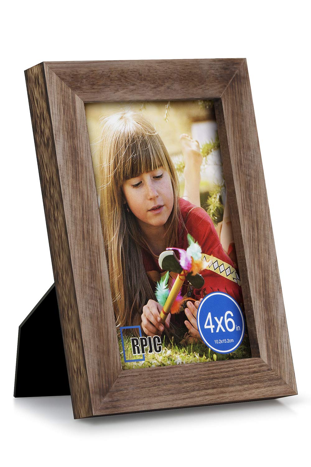 RPJC 4x6 Picture Frames Made of Solid Wood High Definition Glass for Table Top Display and Wall Mounting Photo Frame Carbonized