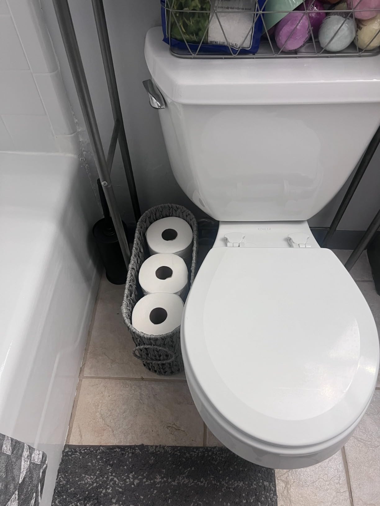 Coeusy Toilet Paper Storage,Toilet Paper Basket For Bathroom,Toilet Paper Holder With Storage,Large Toilet Paper Organizer For 6