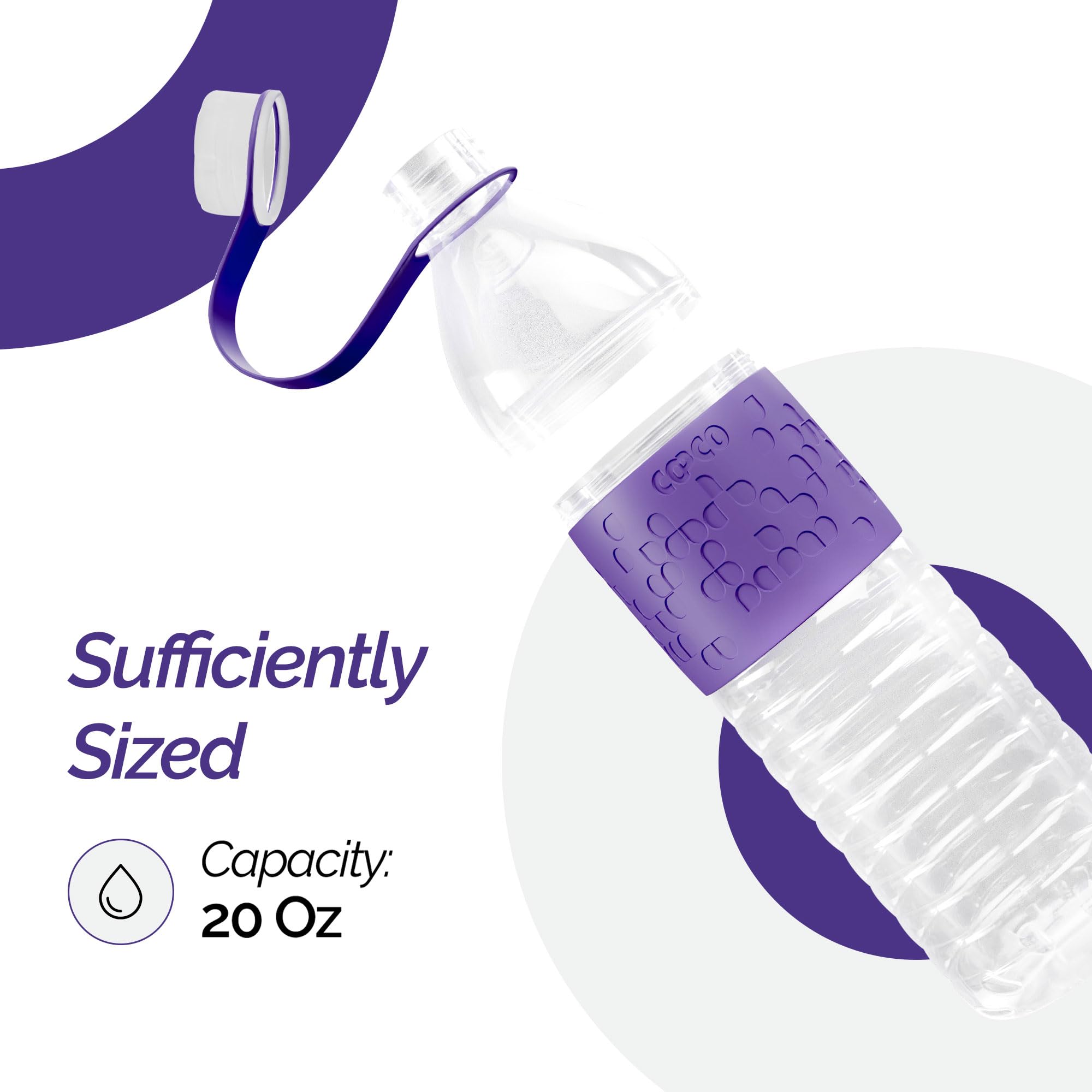 Copco Hydra Reusable Tritan Water Bottle With Spill Resistant Lid And Non-Slip Sleeve, 20-Ounce, Purple