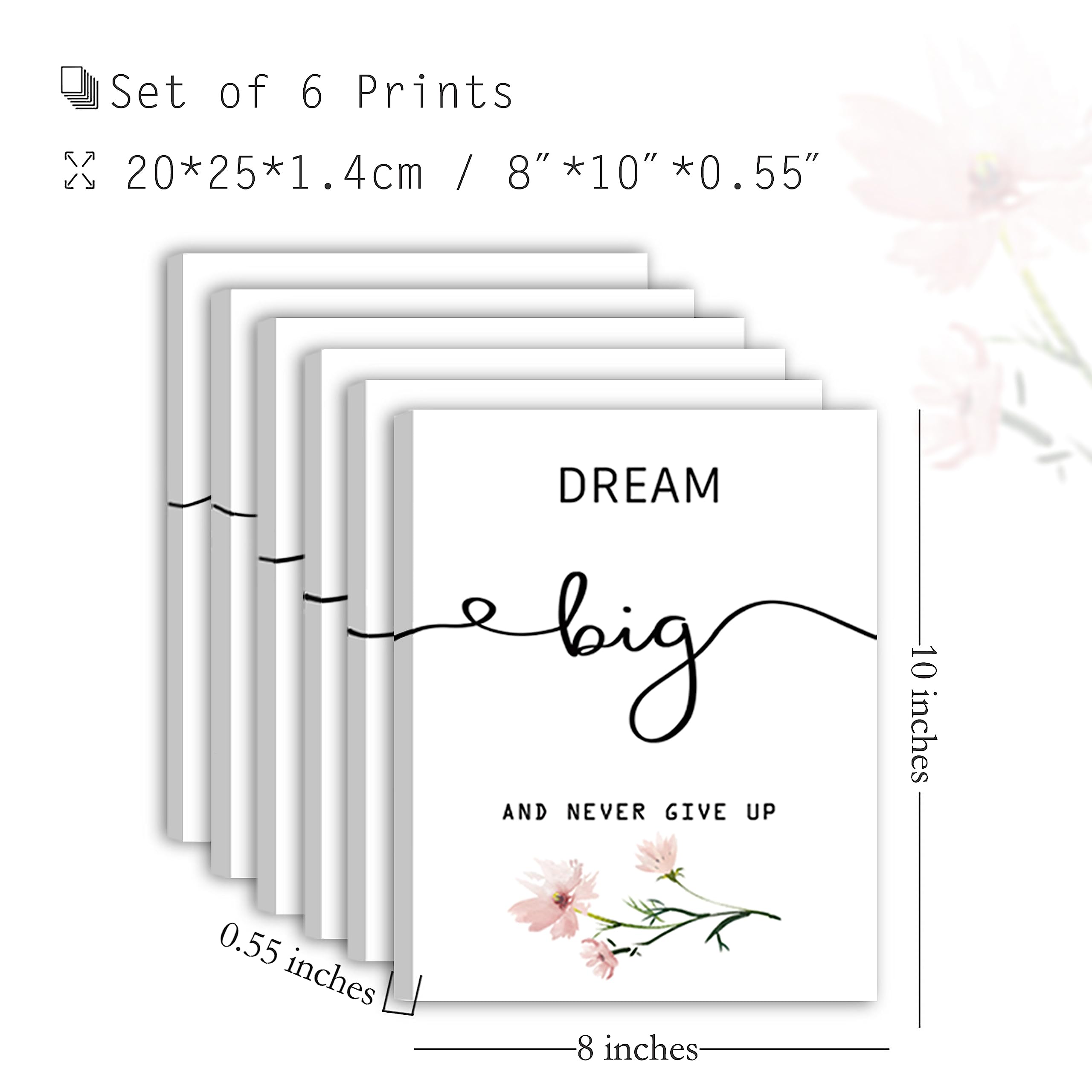 Inspirational Wall Art For Bedroom, Motivational Office Wall Art Decor, Framed Canvas Wall Art For Women, Girls, Positive Affirm