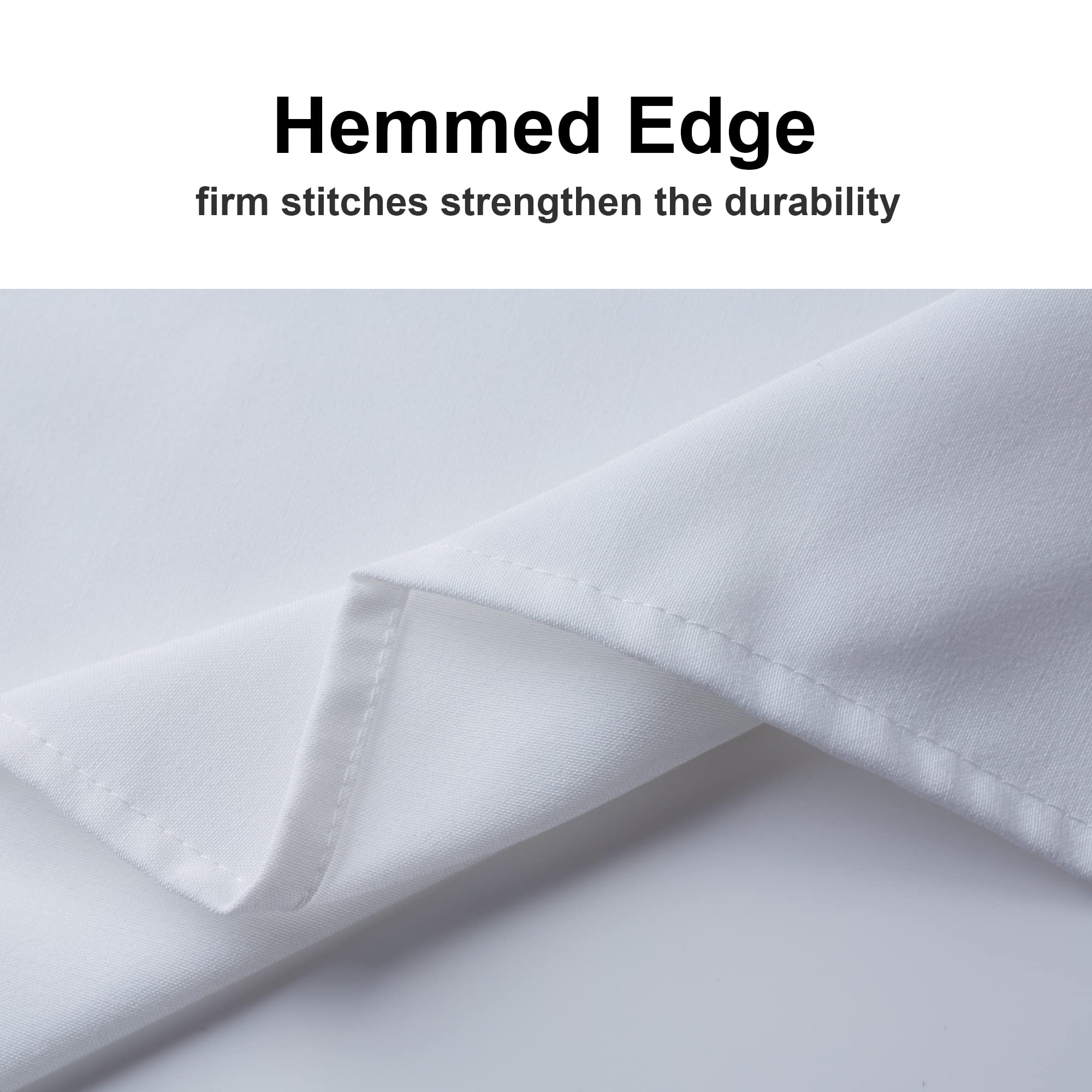 Weavric Pack Of 2 Square Tablecloth, 62 X 62 Inches Washable Reusable White Tablecloth With Hemmed Edge For Card Table, Kitchen,