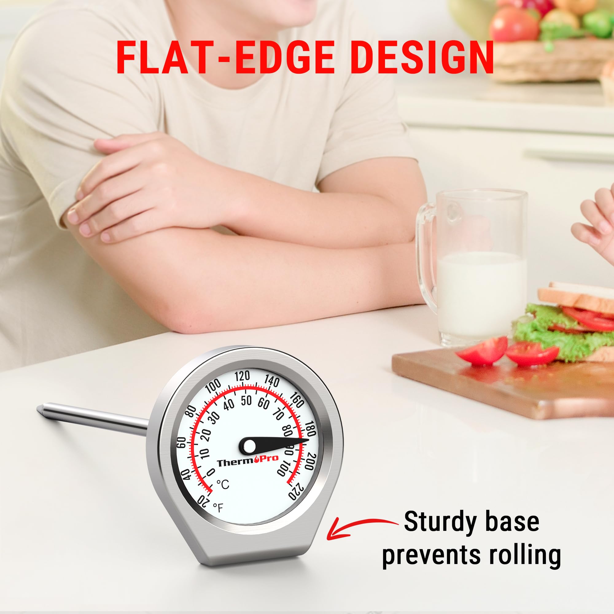 Thermopro Dial Instant Read Meat Thermometer For Cooking, Grill Food Thermometer With Glass Lens, Portable Kitchen Thermometer W