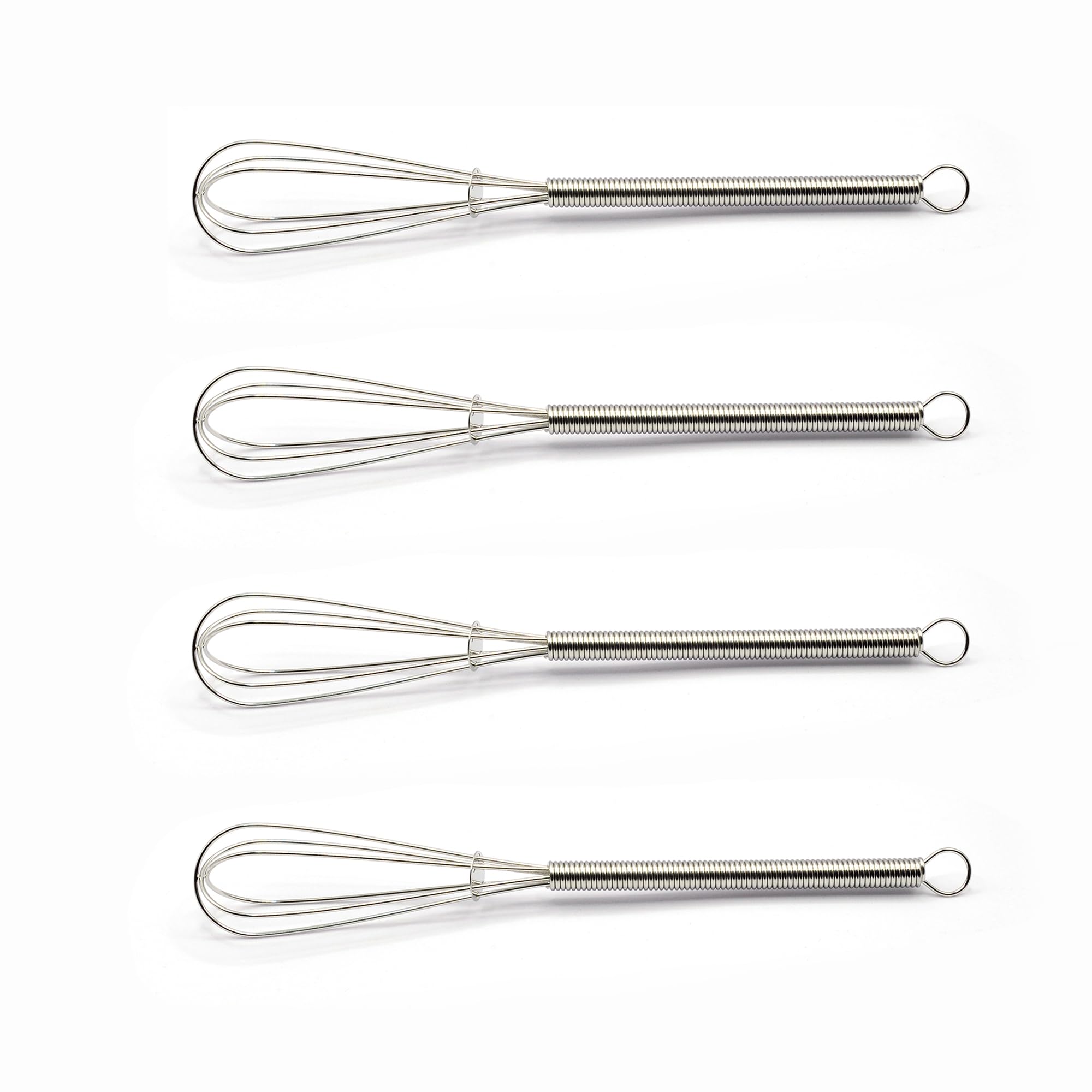 Mini Whisks 7 Inch 4Pcs Stainless Whisk, Hand Egg Mixer For Flour Cake Egg, Kitchen Cooking Baking Use Whisk