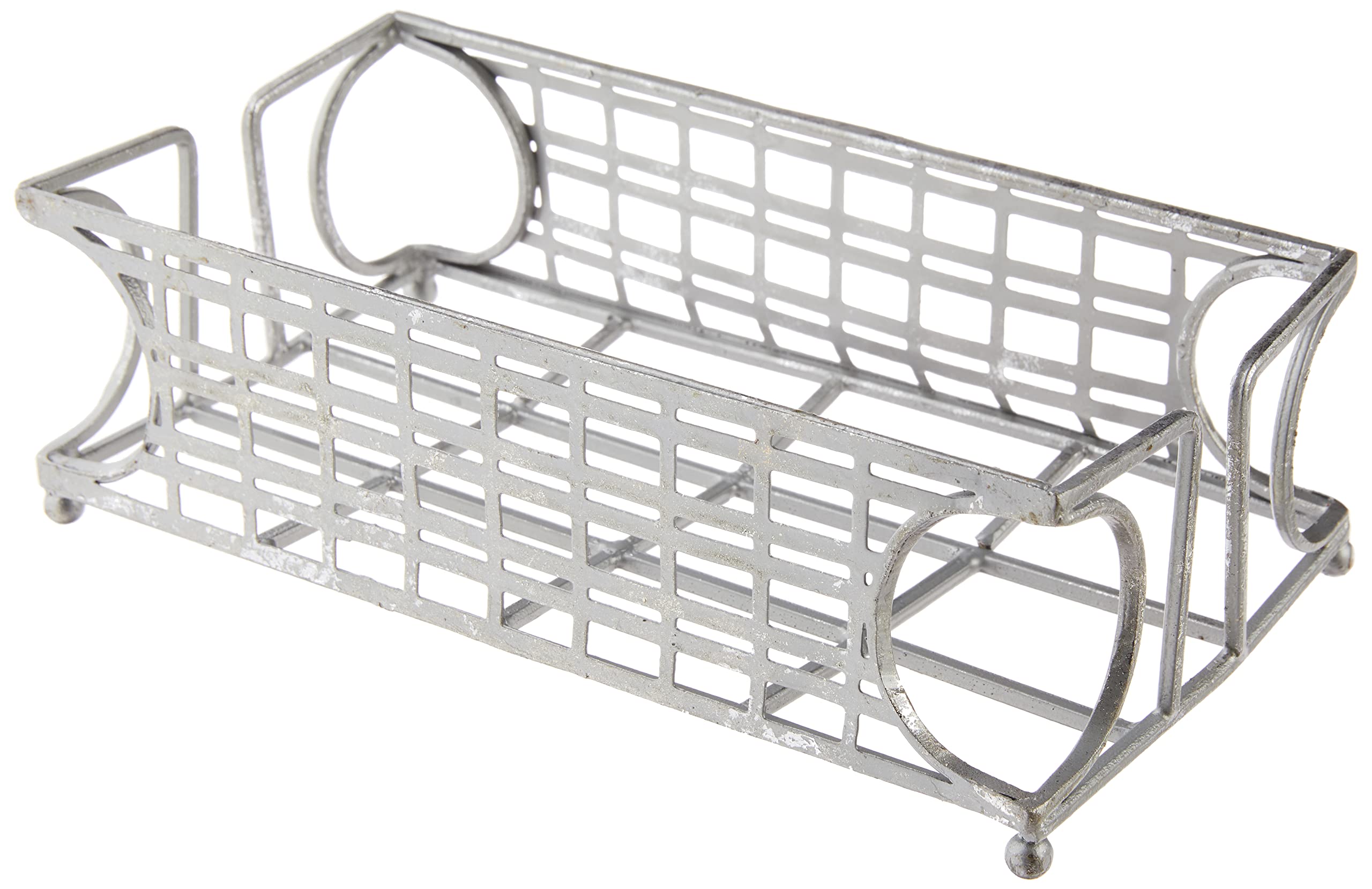 Boston International New York Art Deco Stripes Guest Towel Holder Caddy, 8.75 X 4.75-Inches, Silver Foil