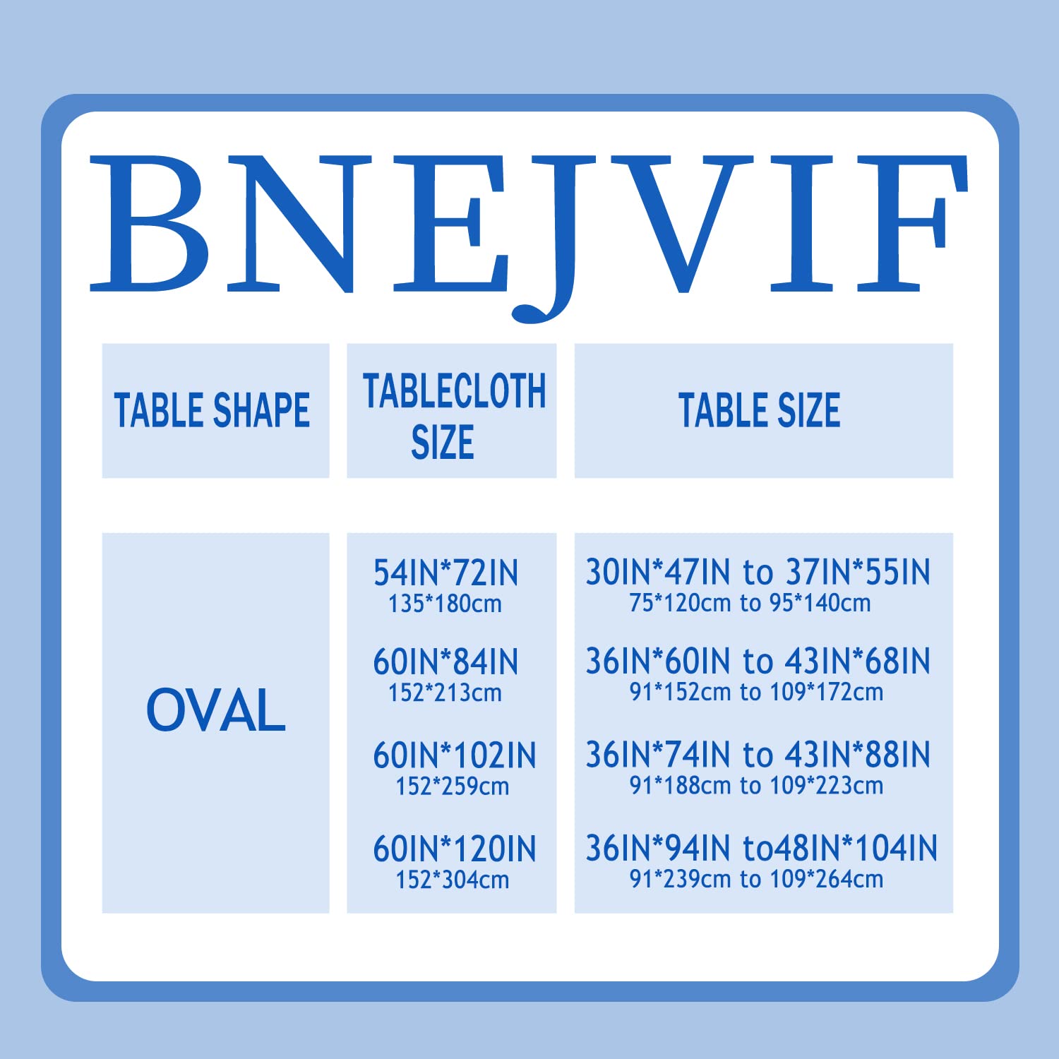 Bnejvif Oval Tablecloth, Modern Oval Tablecloth, Blue Tablecloth Indooroutdoor Waterproof Wrinkle Free Durable Oval Tablecloth F