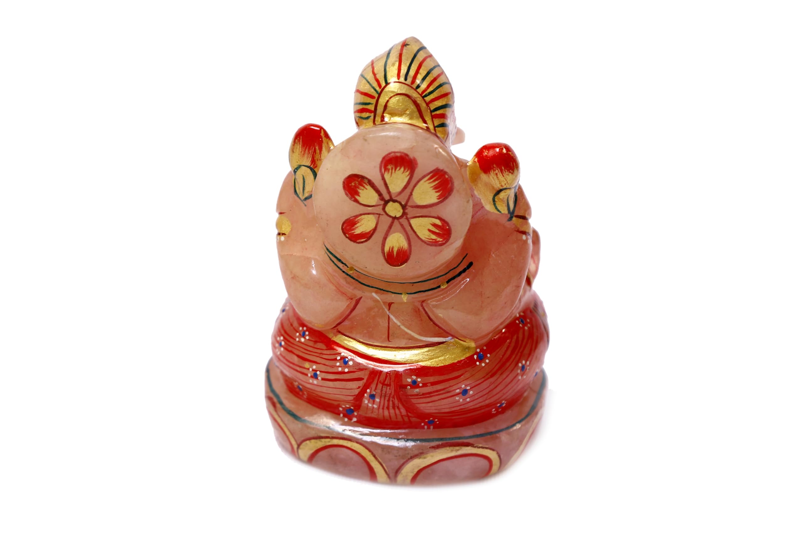 Ayra Luxe Certified Natural Rose Quartz Lord Ganesh Idol