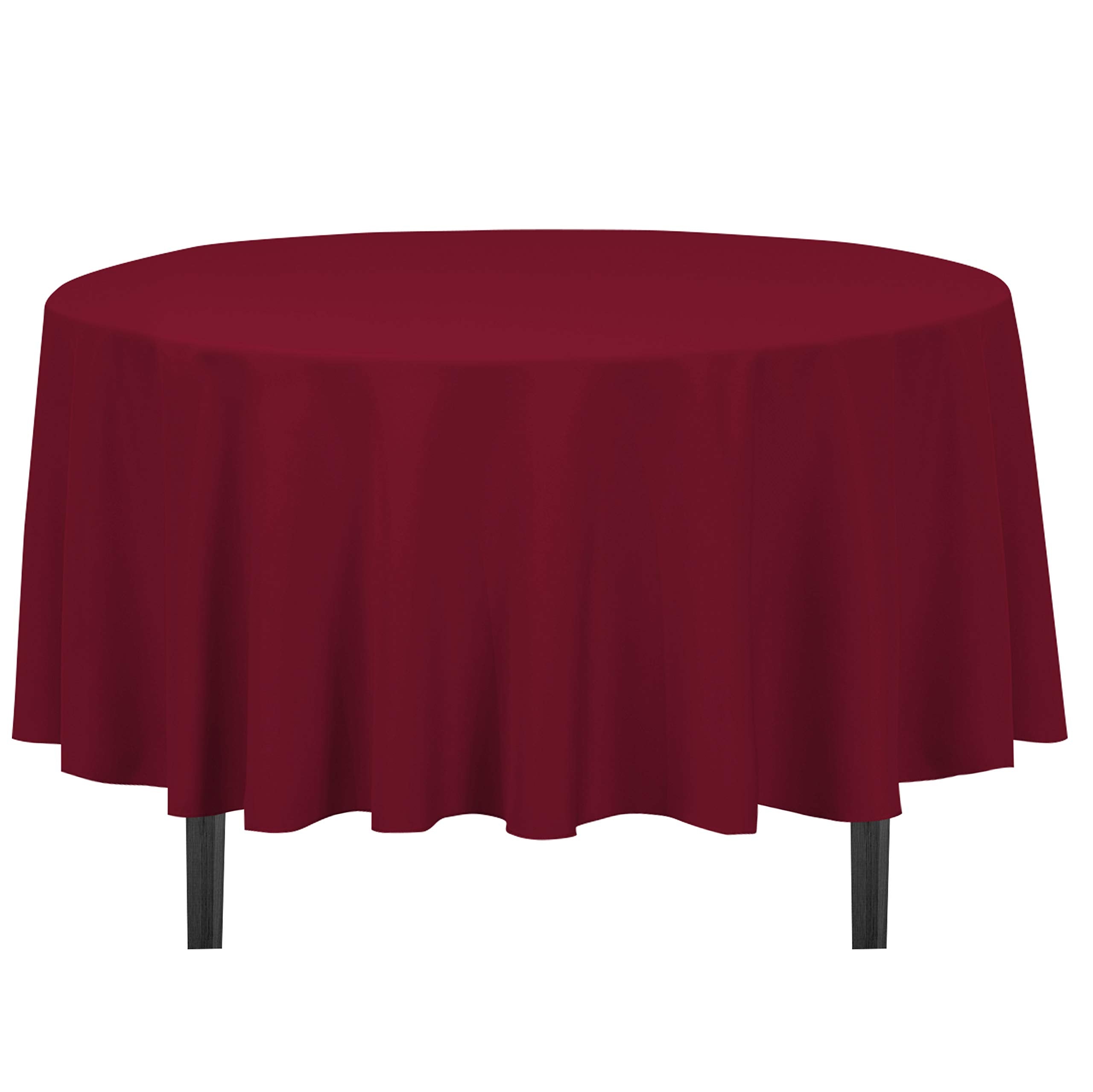 Linentablecloth 90-Inch Round Polyester Tablecloth Burgundy