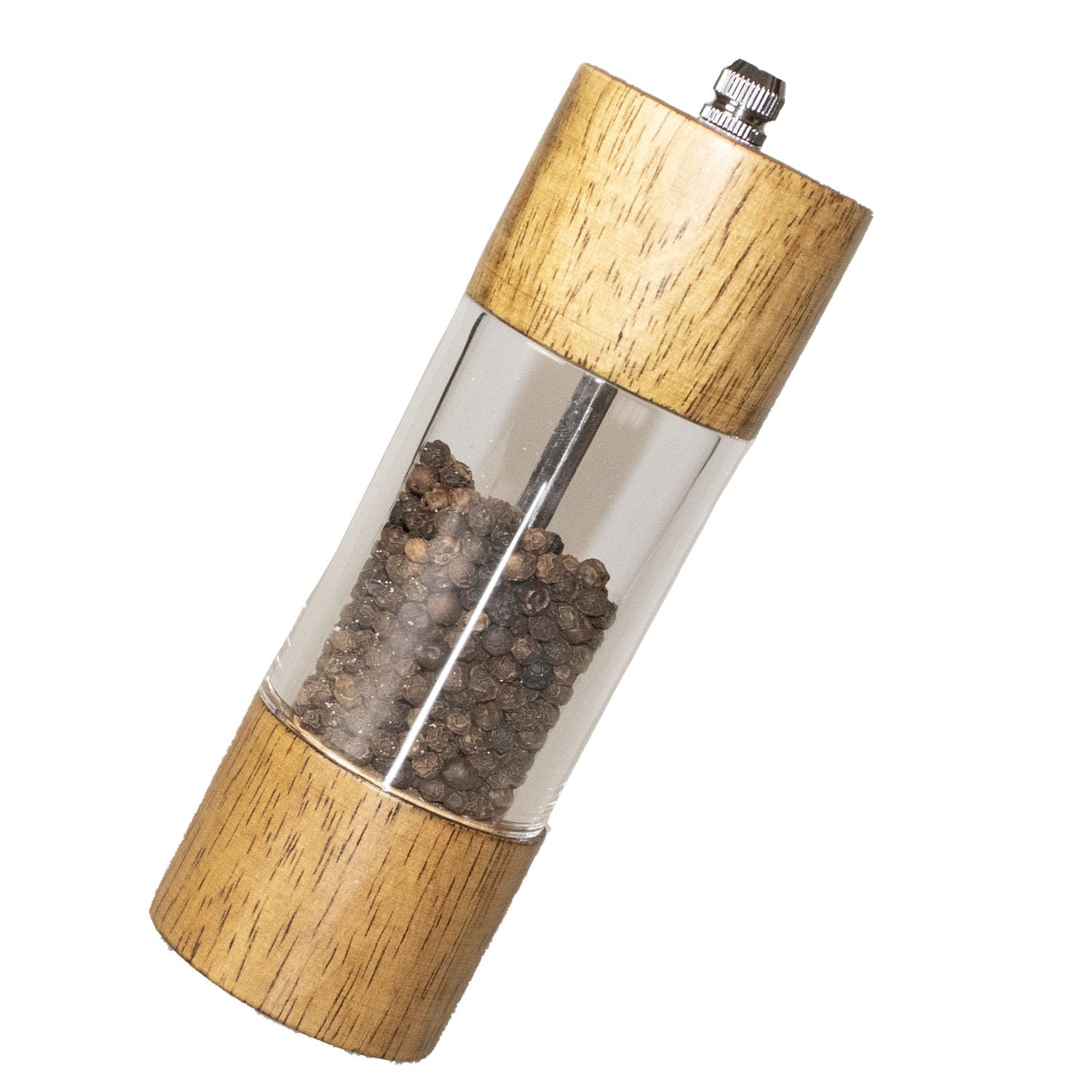 TooWoom Pepper Grinder Salt Grinder Wooden Pepper Mill Grinder w/Adjustable Coarse, 6 inch Wood Refillable Manual Pepper Grinder